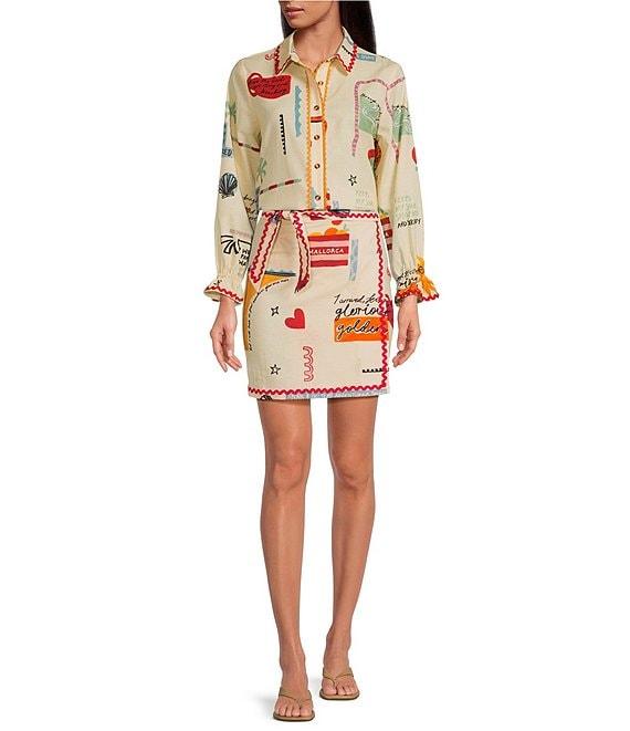 Never Fully Dressed Coordinating Poema Novelty Print Mini Jaspre Wrap Skirt Product Image