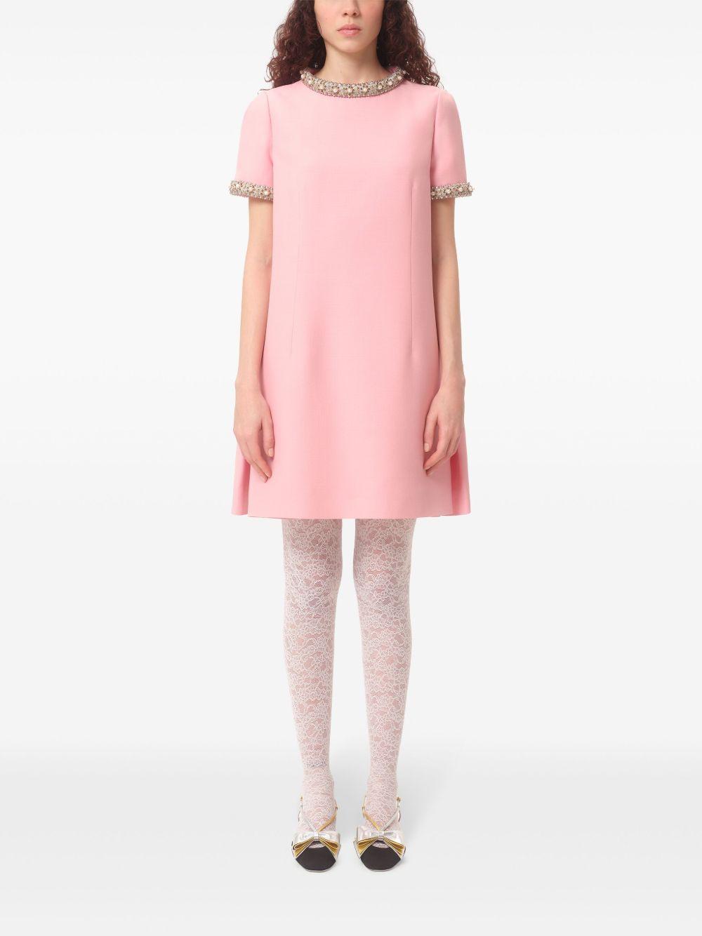 Crepe Couture embroidered mini dress Product Image