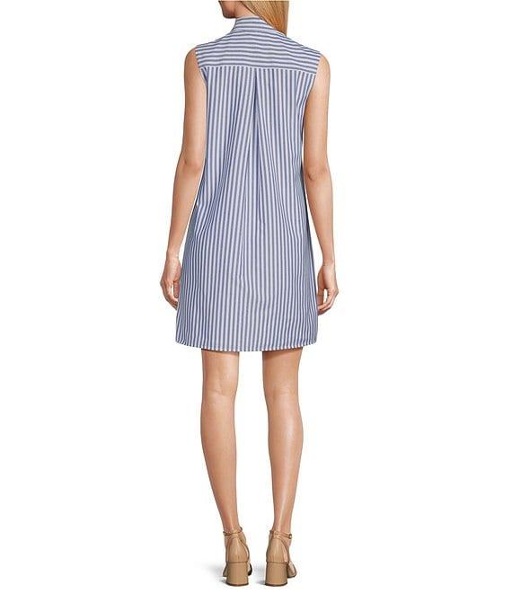 Preston & York Placket Button Sleeveless Collar Jenna Dress Product Image