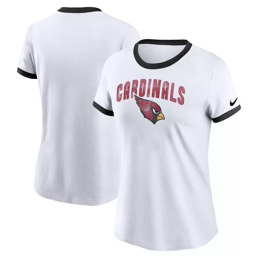 Women's Nike White Arizona Cardinals Rewind Ringer Tri-Blend T-Shirt, Size: 2XL Product Image