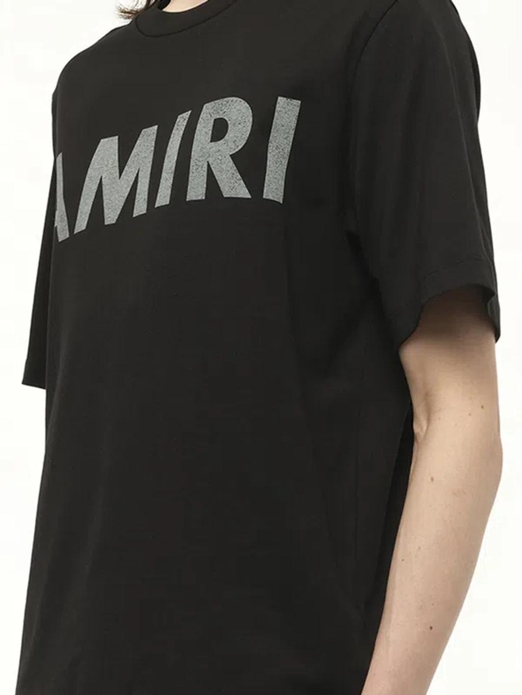 AMIRI Black Cotton T-shirt With Bold Logo Statement Product Image