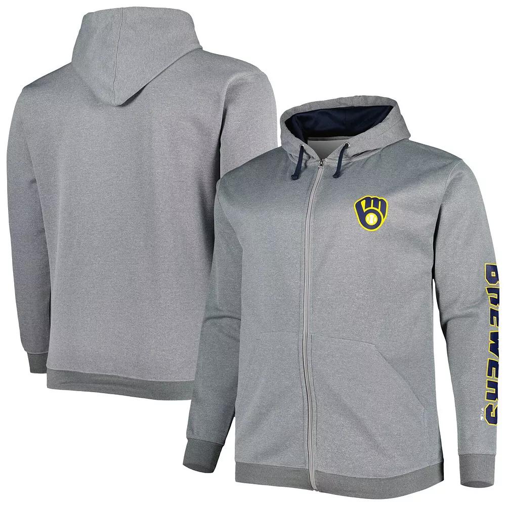 Men's Profile Ash Milwaukee Brewers Big & Tall Pullover Hoodie, Size: 3XLT, Black Product Image