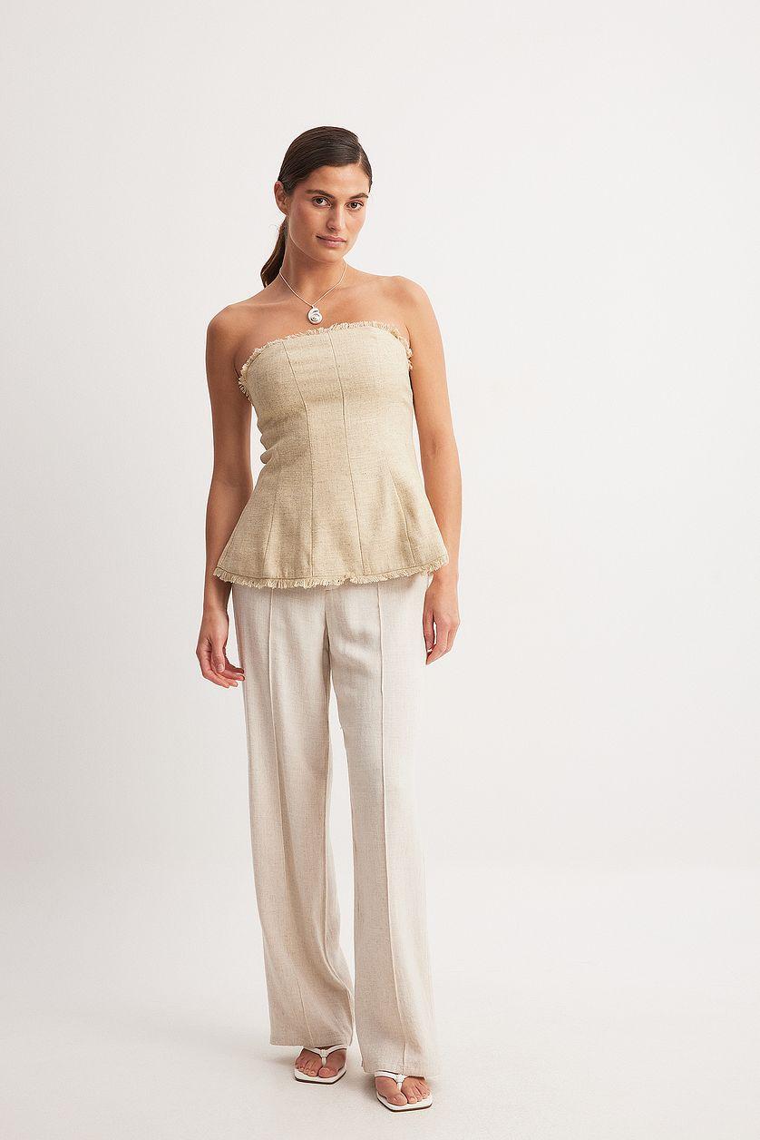 Linen Blend Bandeau Top Product Image