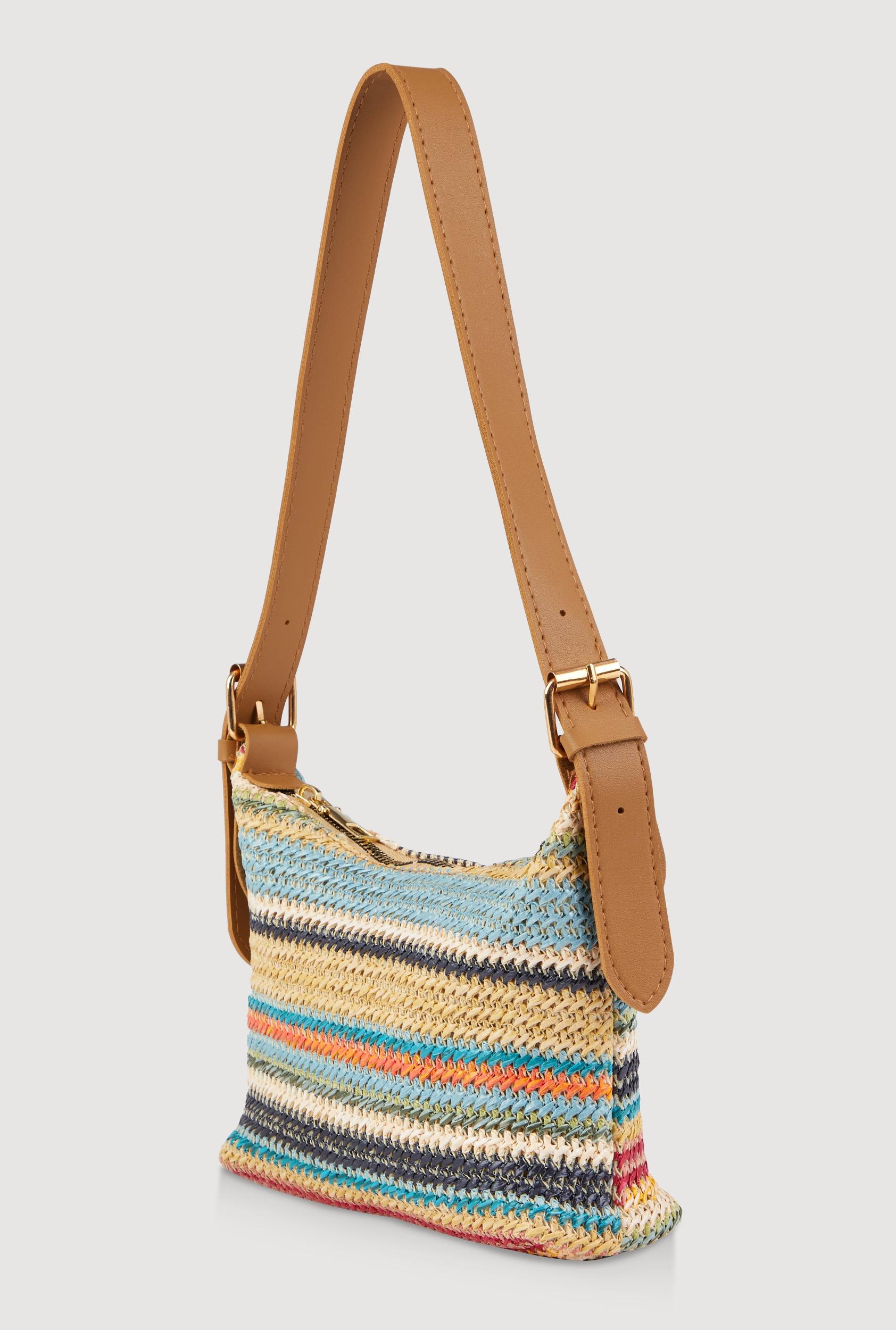 Trendy Multi Color Striped Shoulder Bag Female Product Image