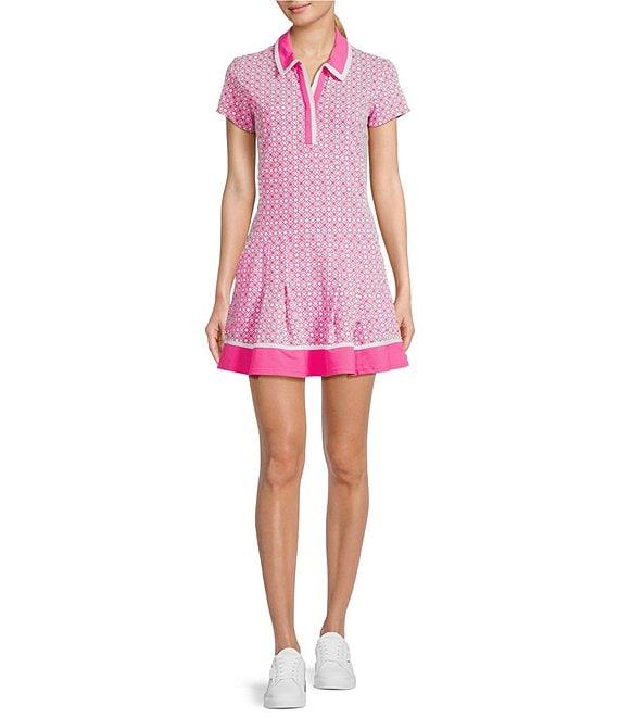 Lilly Pulitzer Jessamy UPF 50+ Luxletic Point Collar Short Sleeve Pleated Dress Product Image