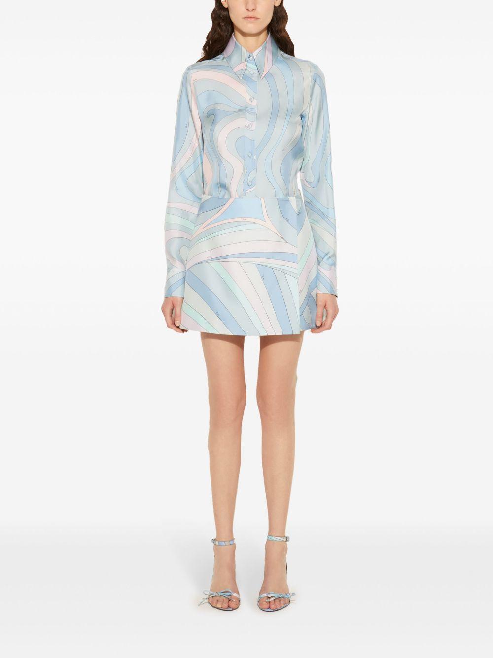 Iride-print silk mini skirt Product Image