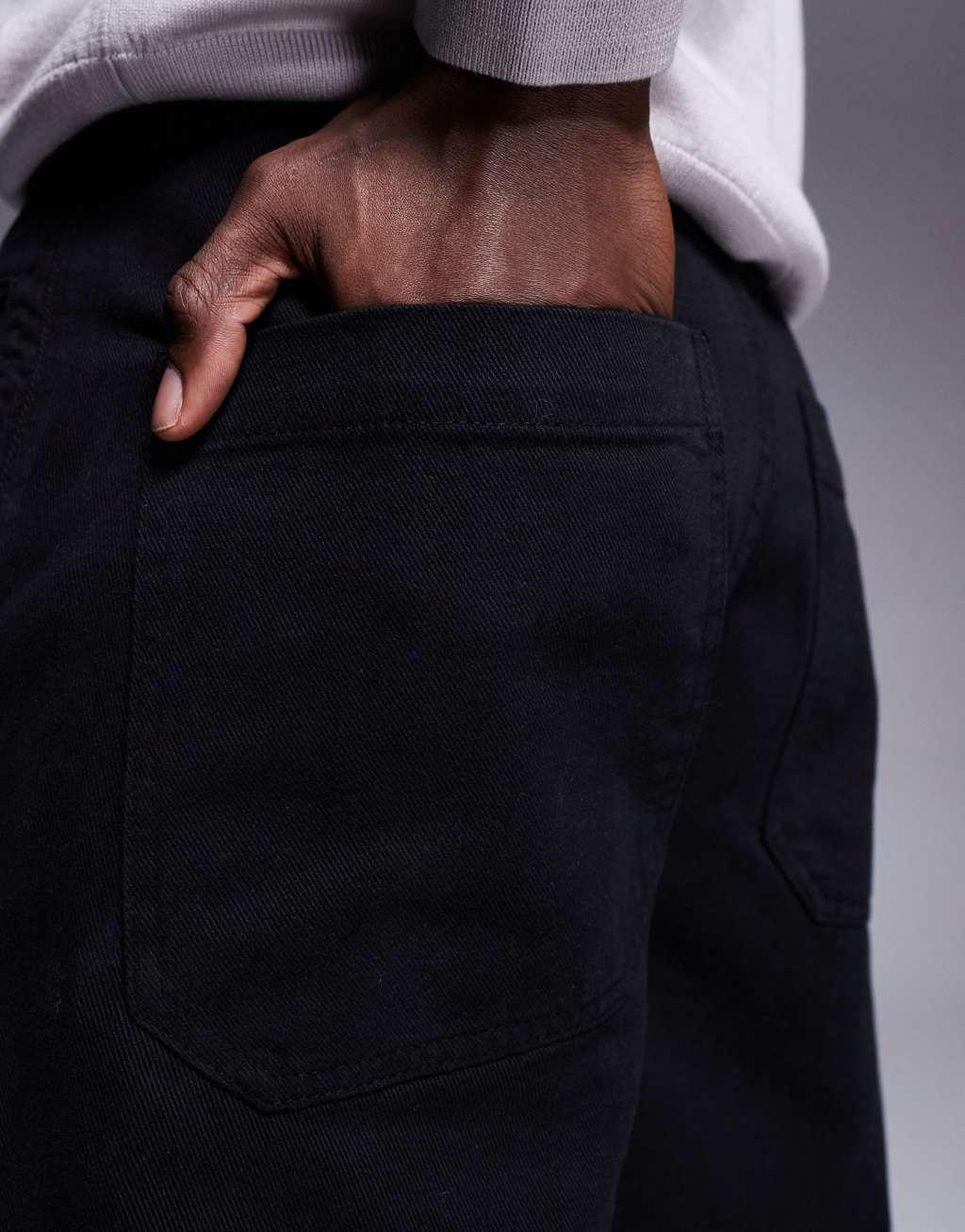 ASOS DESIGN super baggy pants in black Product Image