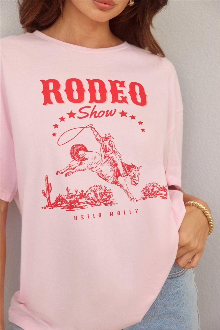 BASE Rodeo Show Oversized T-Shirt Pink Product Image