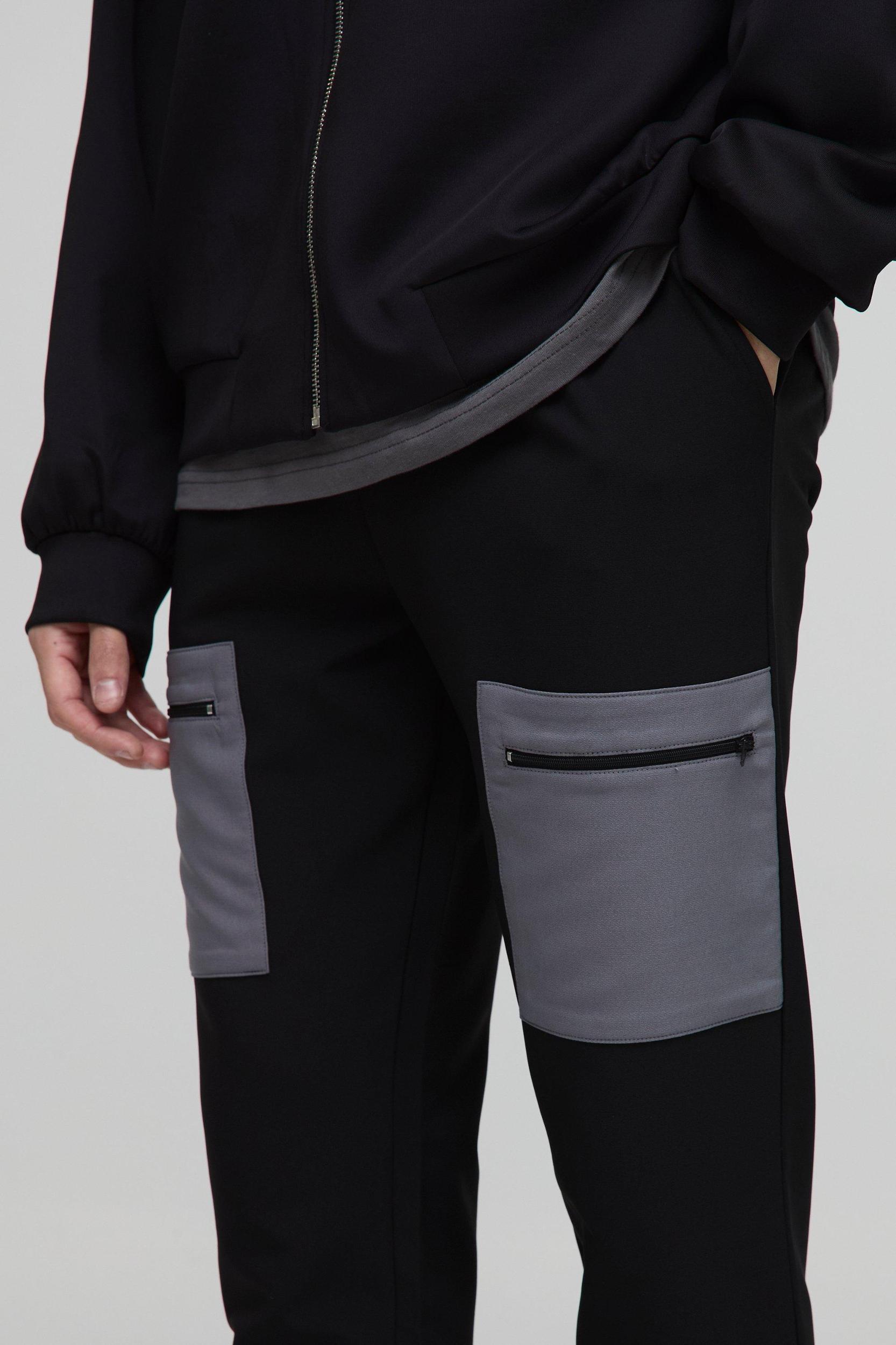 Elasticated Waist Slim Fit Technical Stretch Cargo Pants | boohooMAN USA Product Image