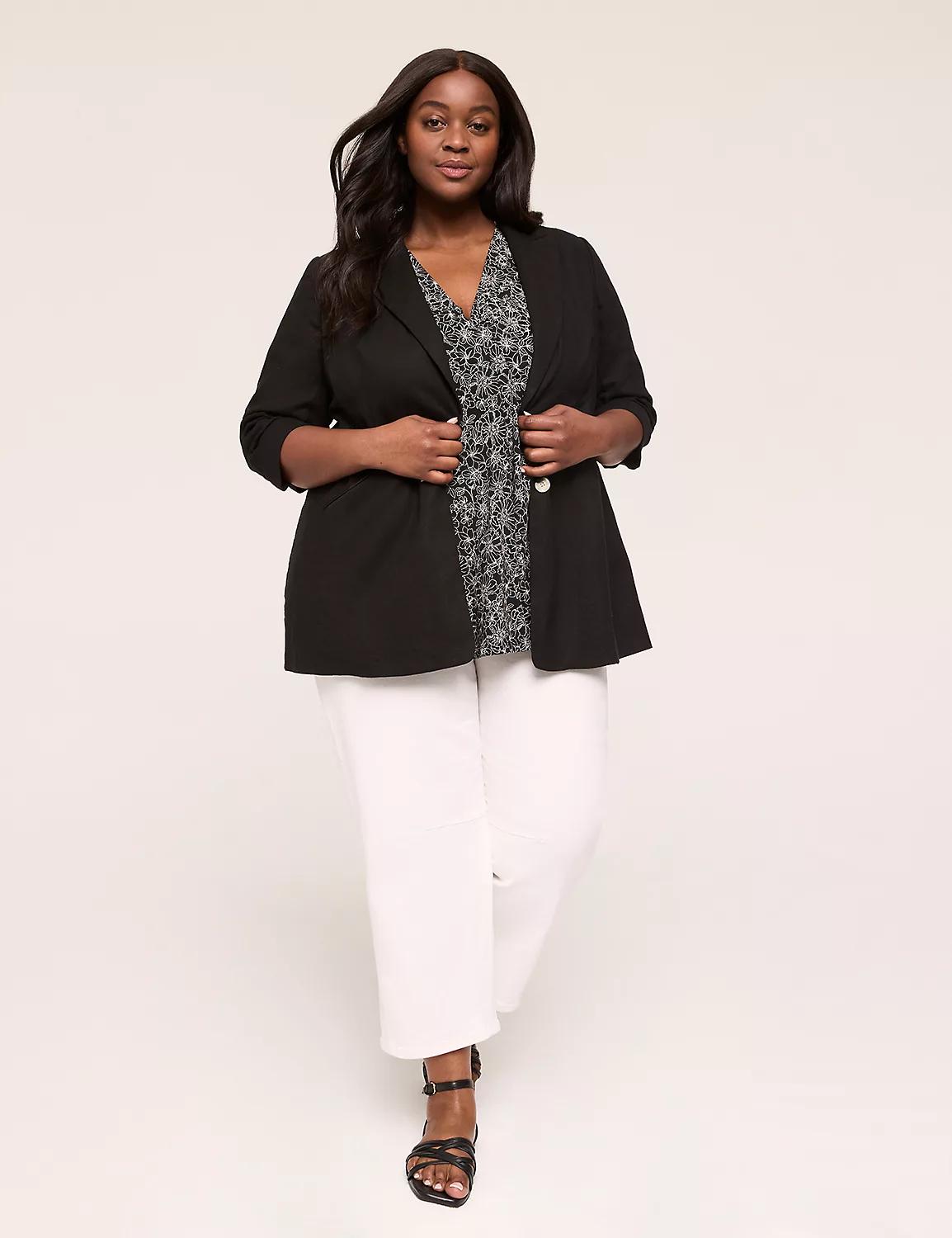 Cap-Sleeve Pleat-Front Top Product Image