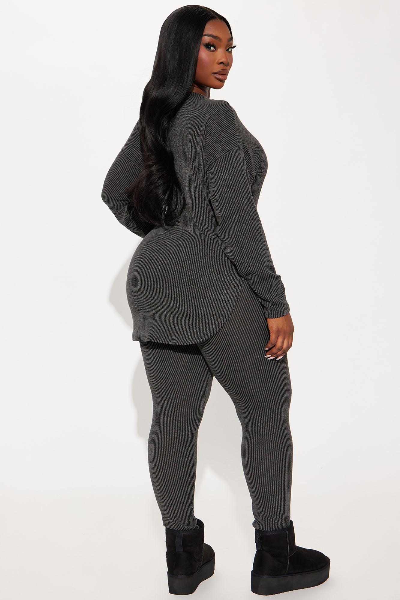 weekend Cozy Legging Set - Charcoal Product Image