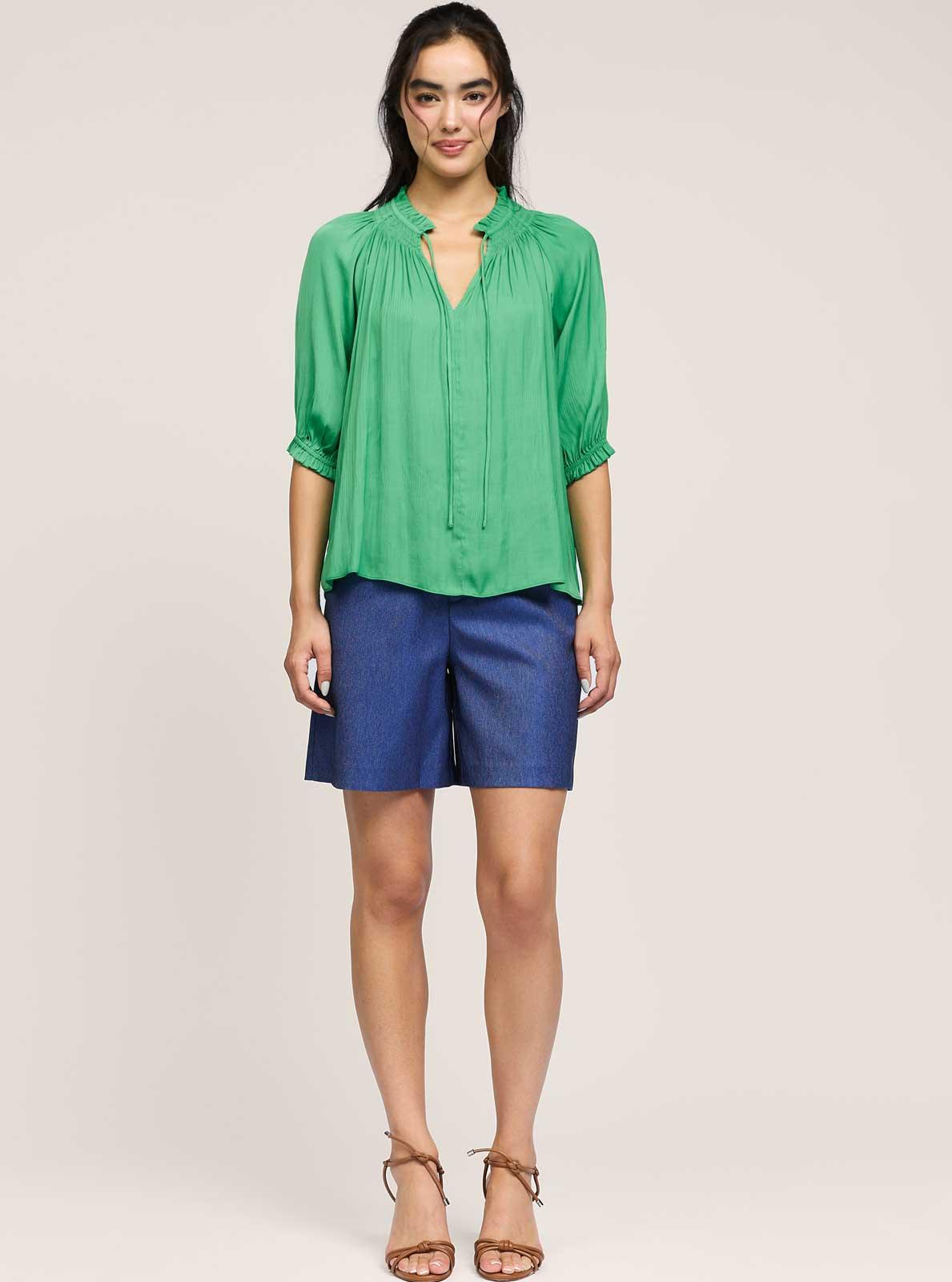 Short Sleeve Tie Front Top Product Image