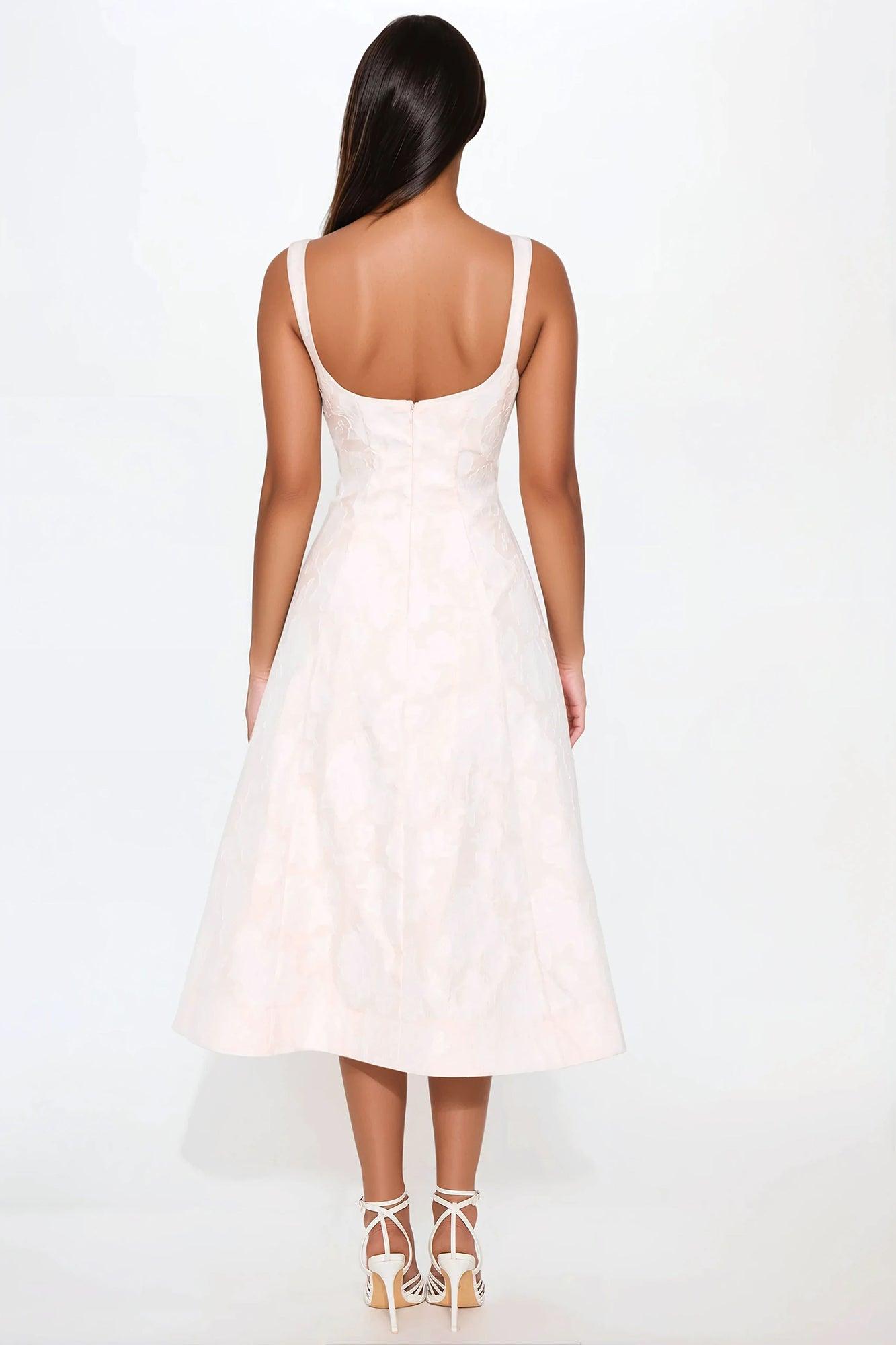 Only Bliss Jacquard Midi Dress - Blush Product Image