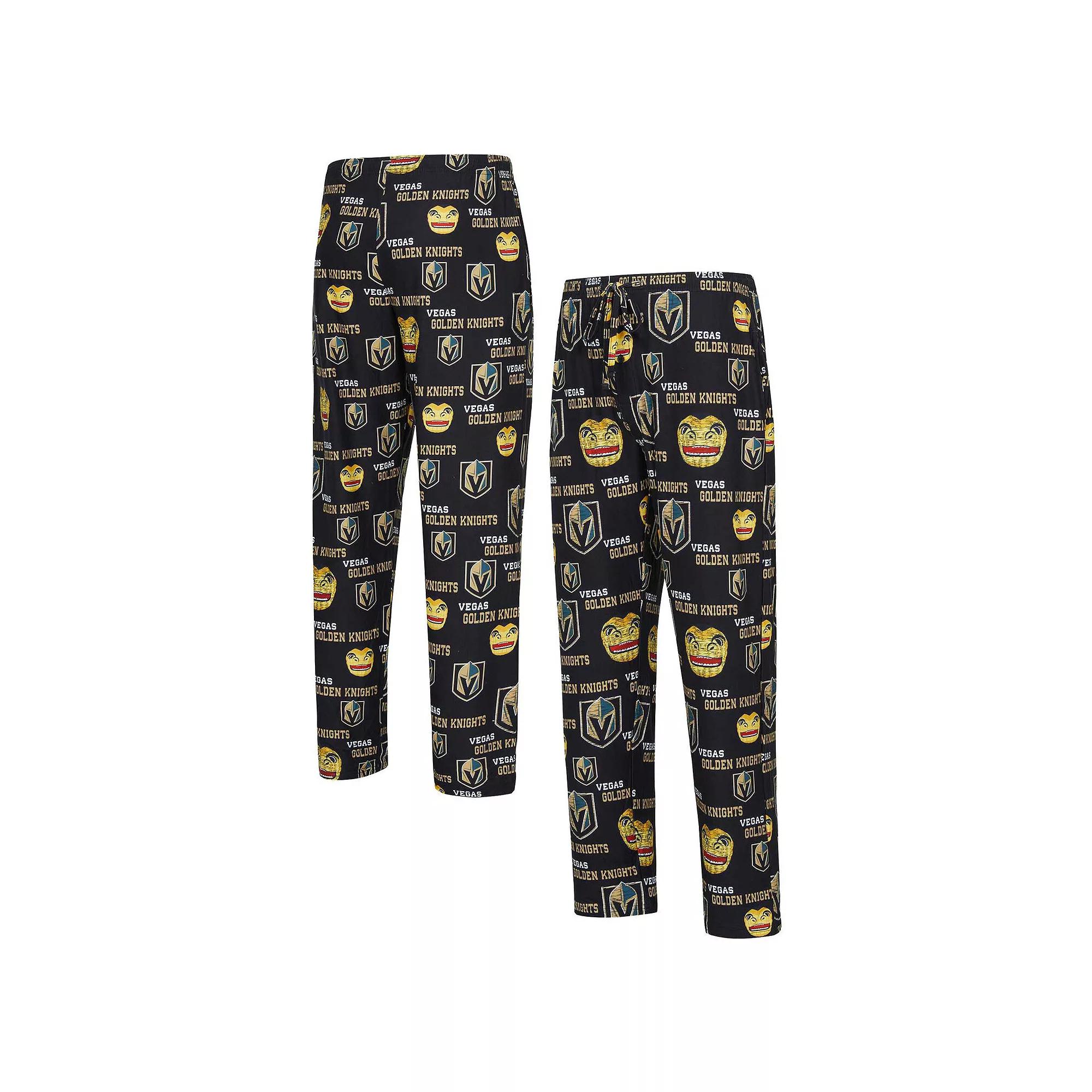 Men's Concepts Sport Black Vegas Golden Knights All Over Print Knit Pants,  Product Image