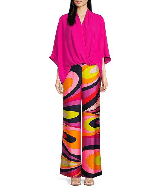 Trina Turk Concourse Surplice V-Neck Short Sleeve Oversized Top Product Image