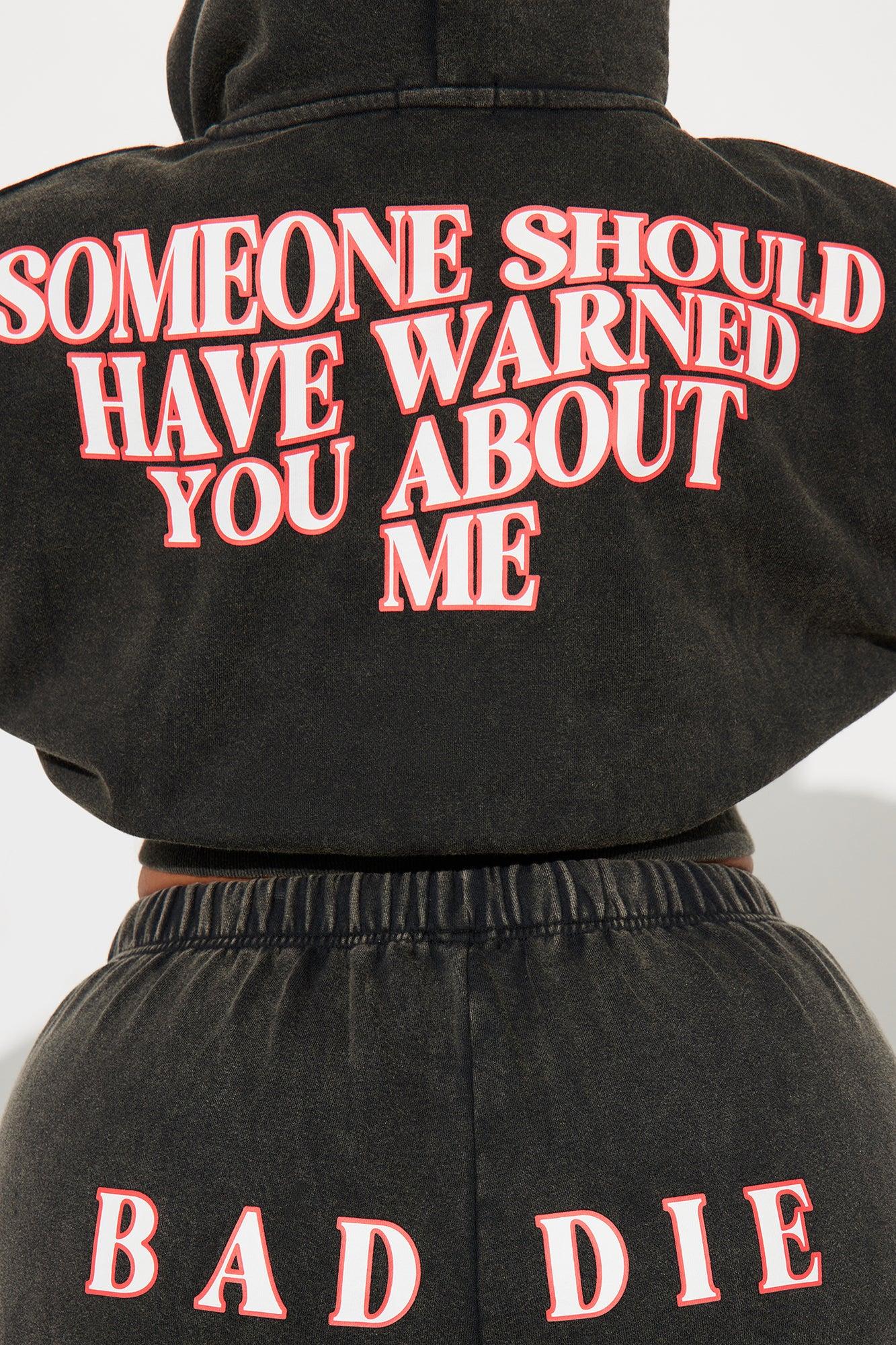 Baddie Washed Front Zip Hoodie - Black Wash Product Image