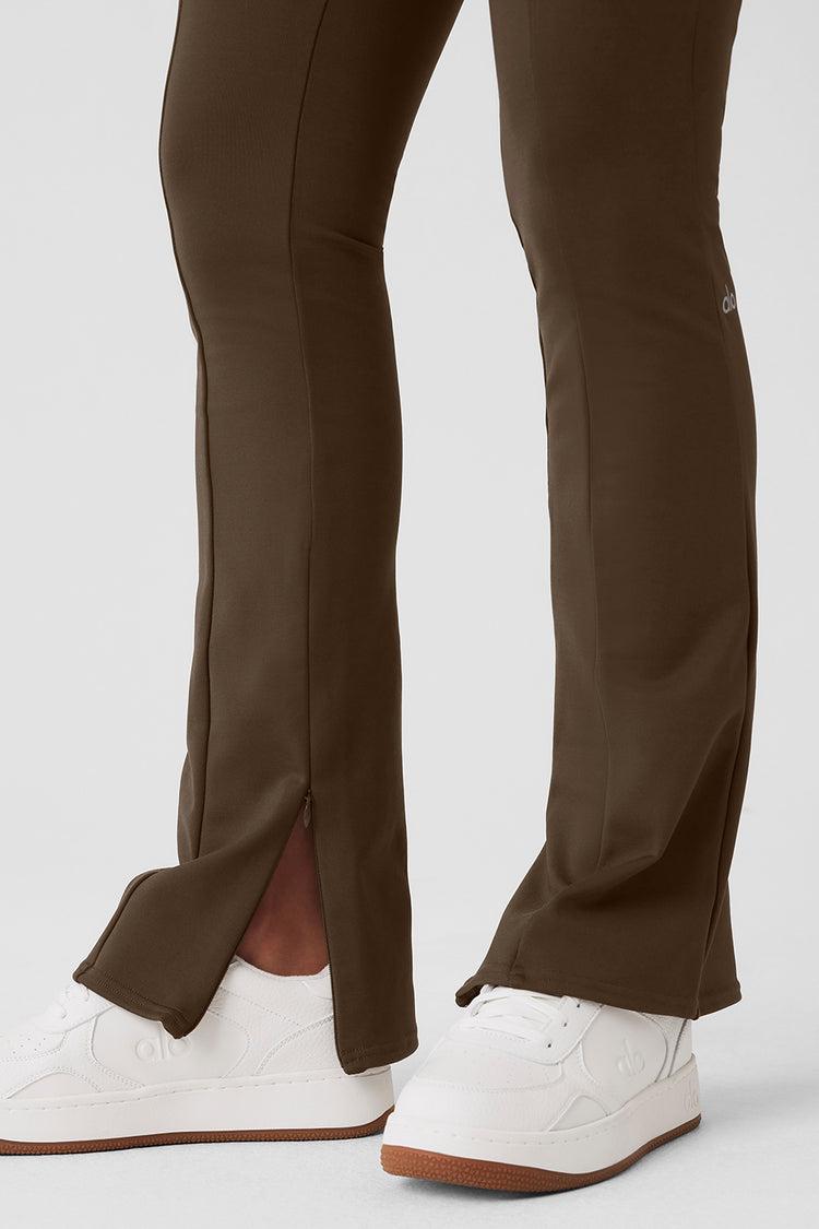 ALO | High-Waist 7/8 Zip It Flare Legging Brown Product Image