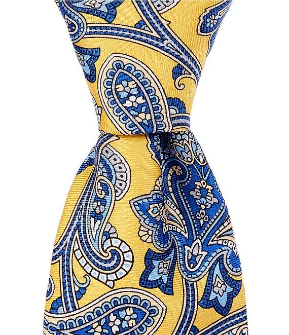 Roundtree & Yorke Cab Paisley-Printed 3 1/8#double; Silk Tie Product Image