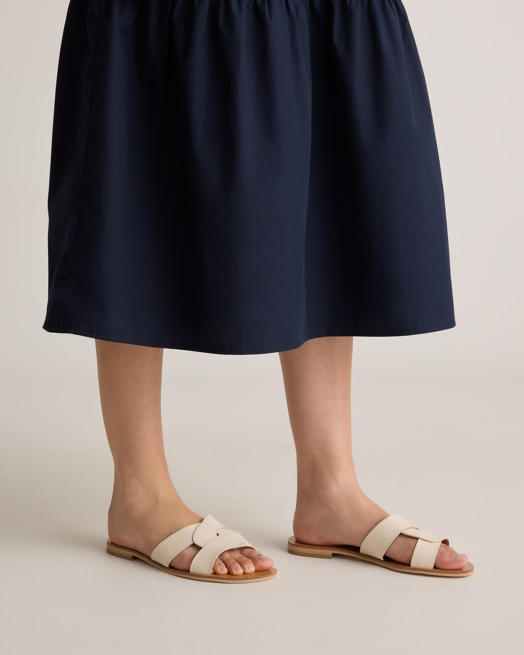 Quince | Women's Italian Leather Cutout Slide Sandal Product Image