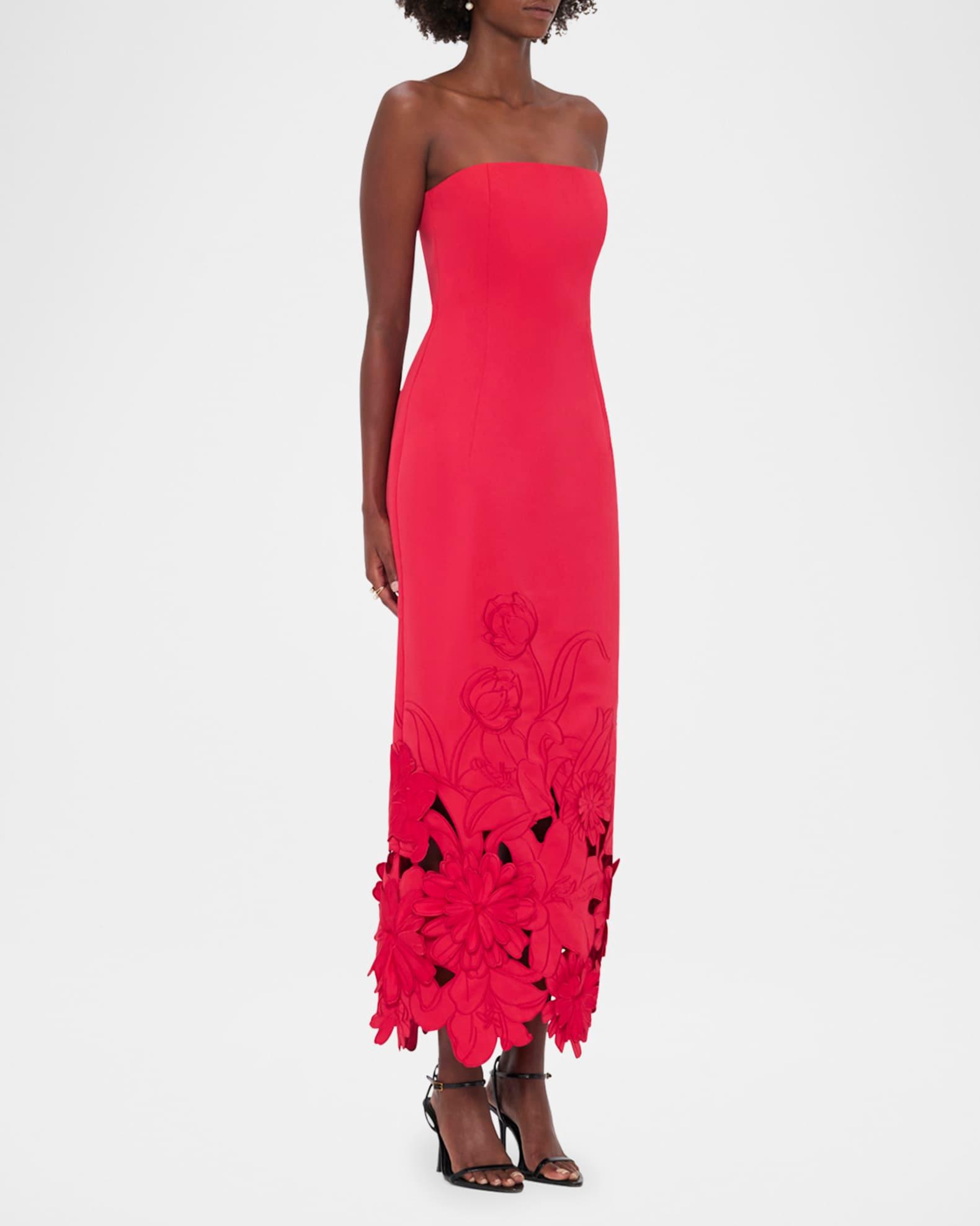 Zayna Embroidered Cutout Bustier Maxi Dress Product Image