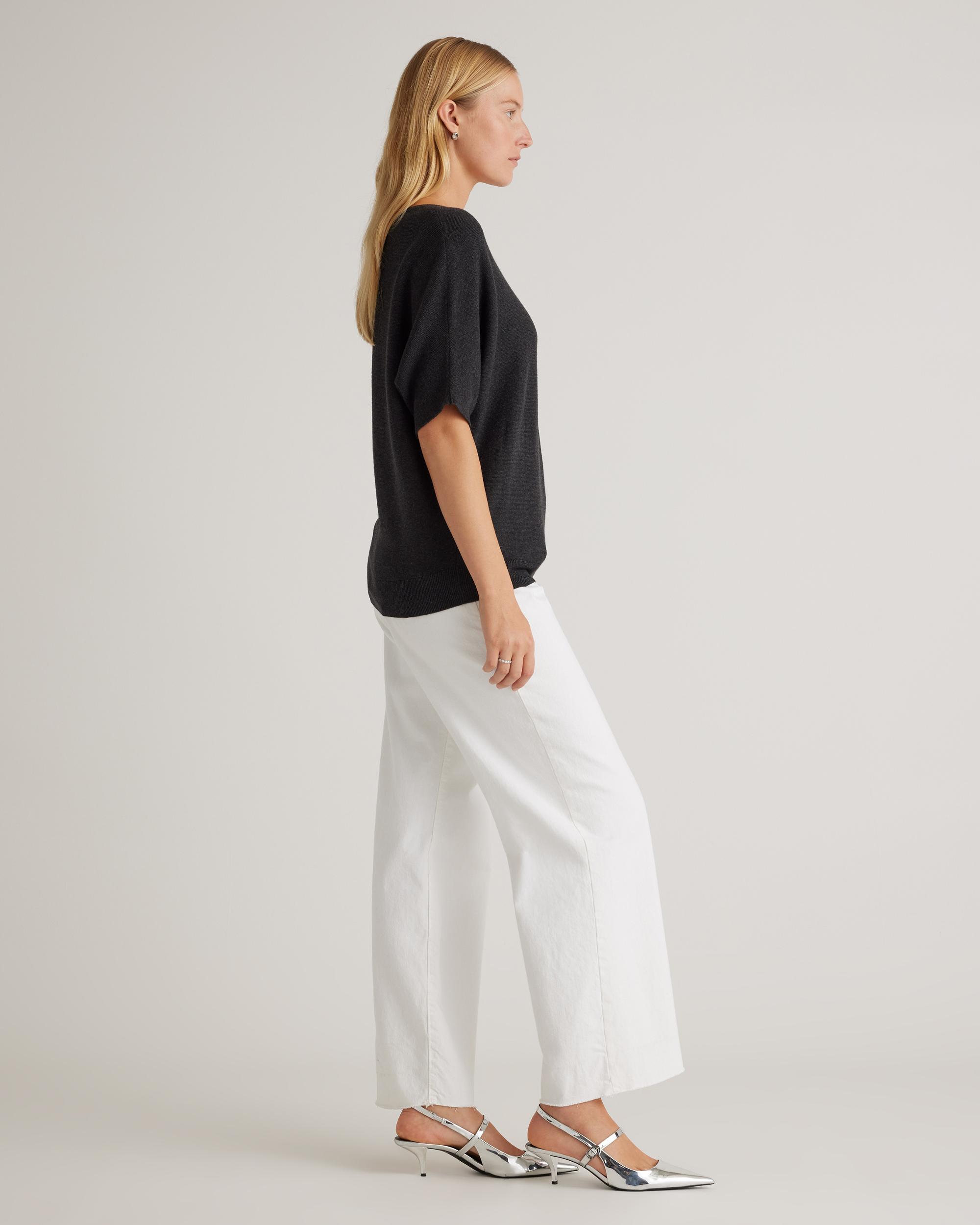 Quince | Women's Lightweight Cotton Cashmere Link-Stitch Dolman Sweater Size XS Product Image