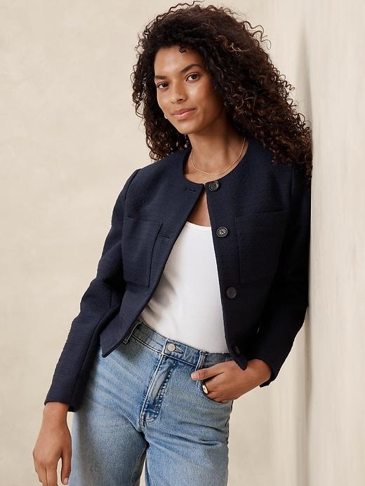 Boucle Collarless Jacket Product Image