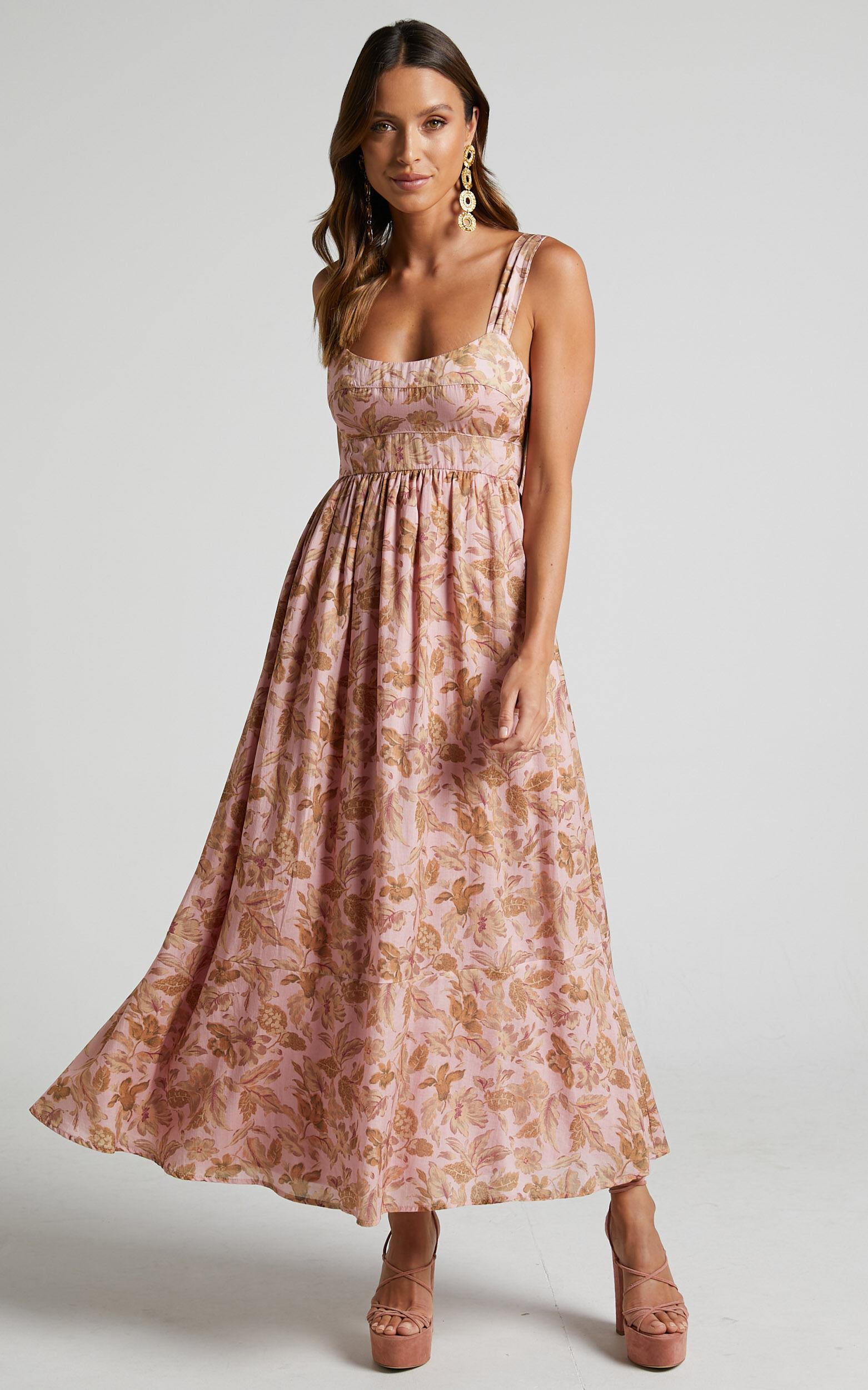 Amalie The Label - Kai Double Tie Back Midi Dress in Vahala Print Product Image