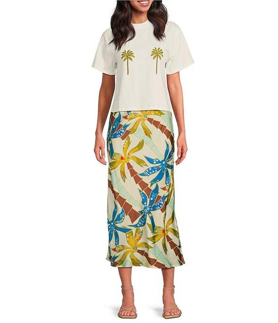 Never Fully Dressed Embroidered Tropical Palm T-Shirt Product Image