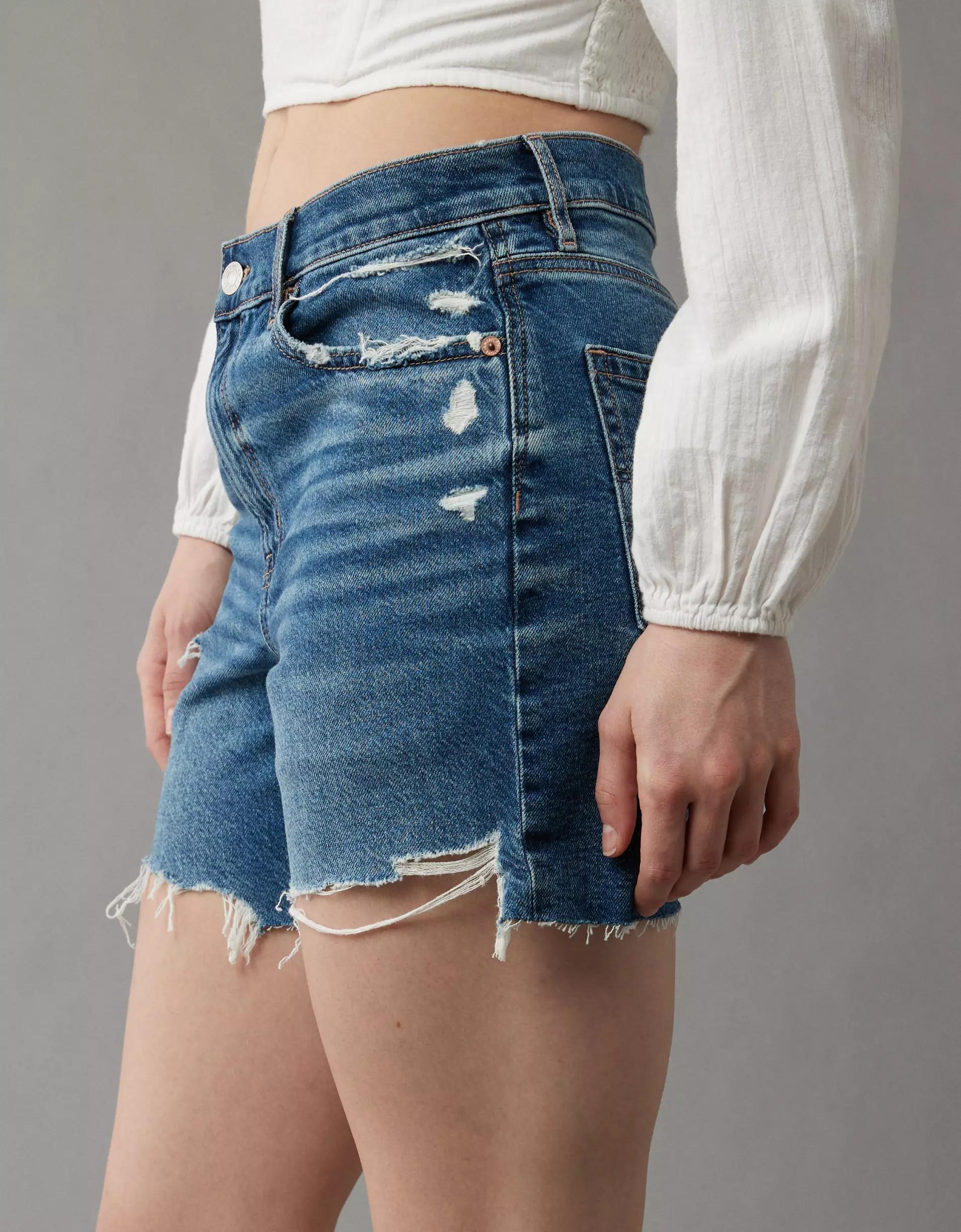 AE 6" Strigid Super High-Waisted Relaxed Ripped Denim Short Product Image