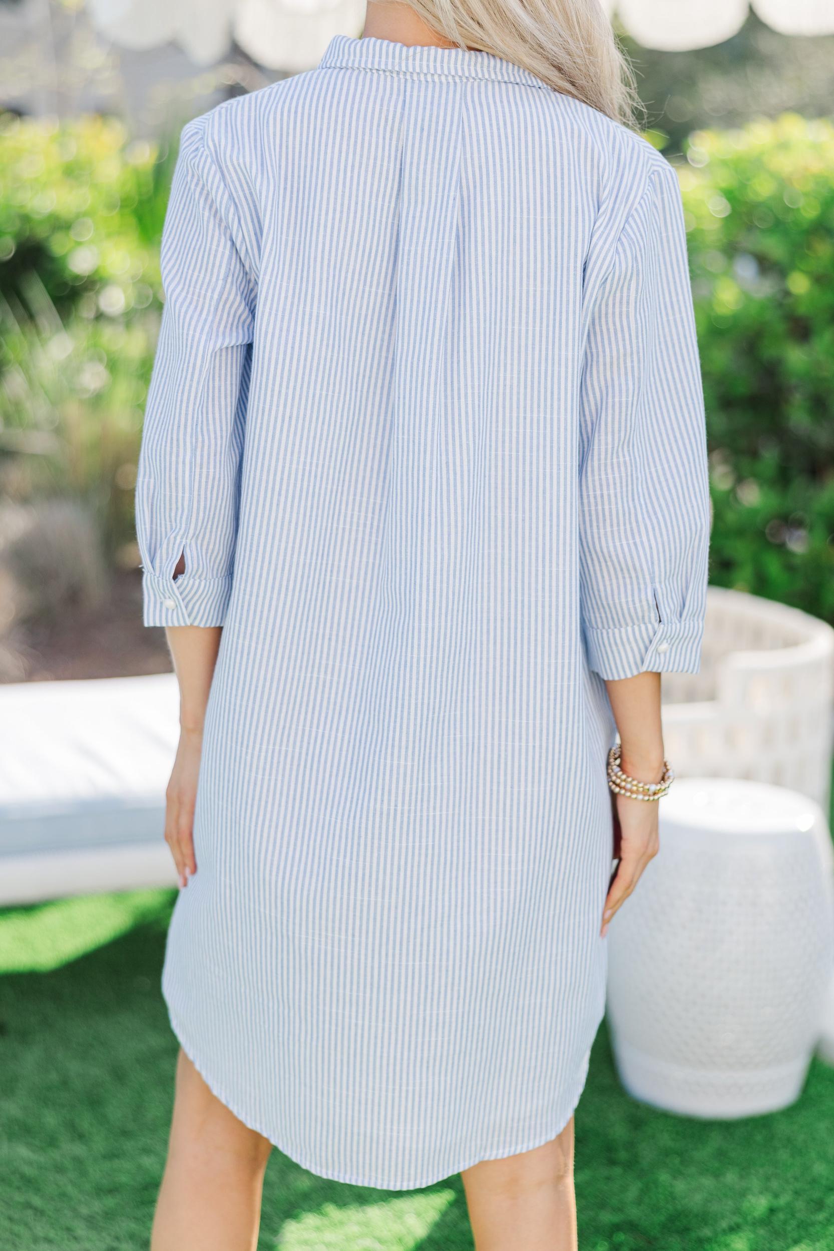 In Plain Sight Blue Striped Dress Female Product Image