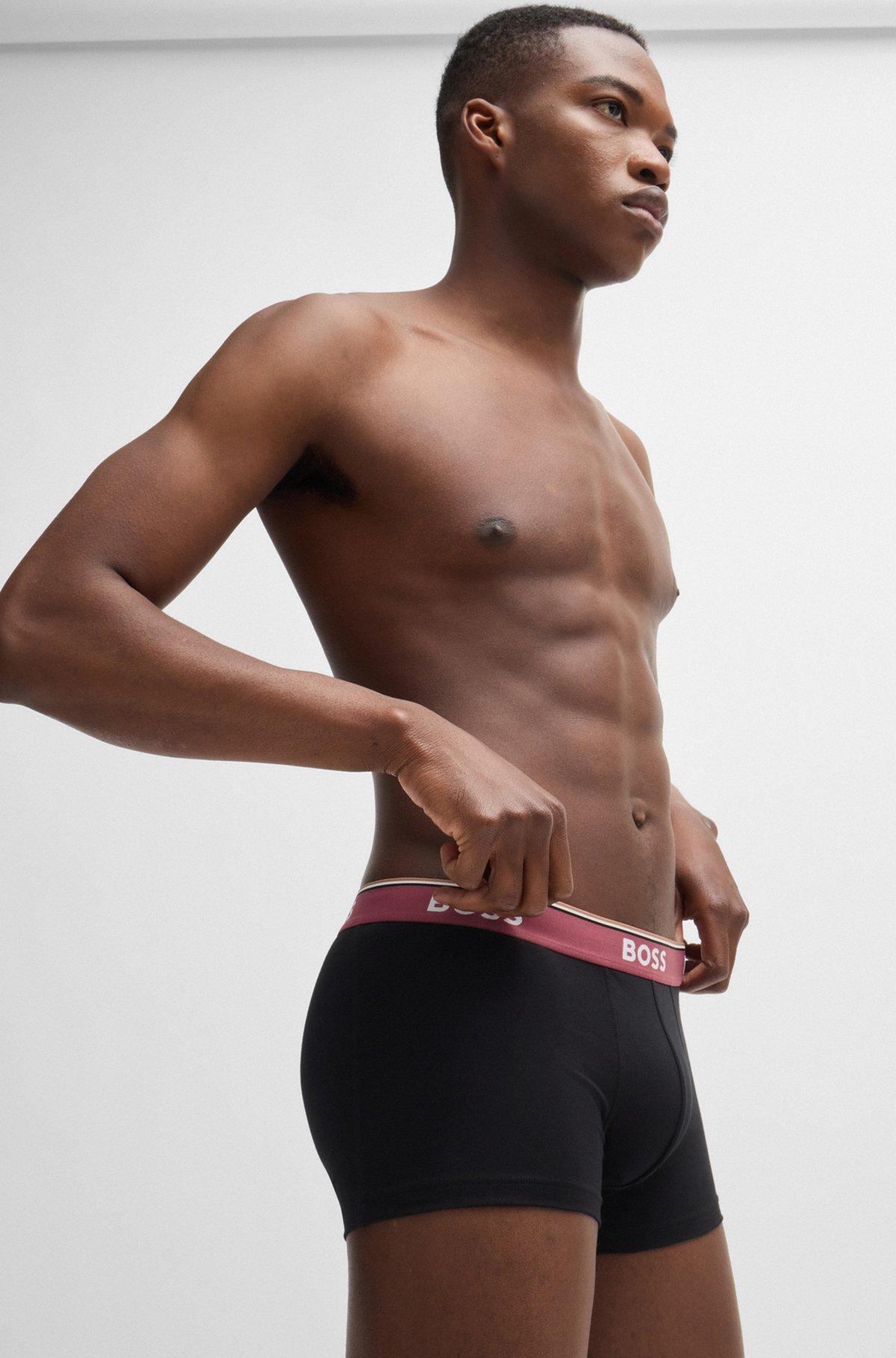 Three-pack of stretch-cotton trunks with logo waistbands Product Image