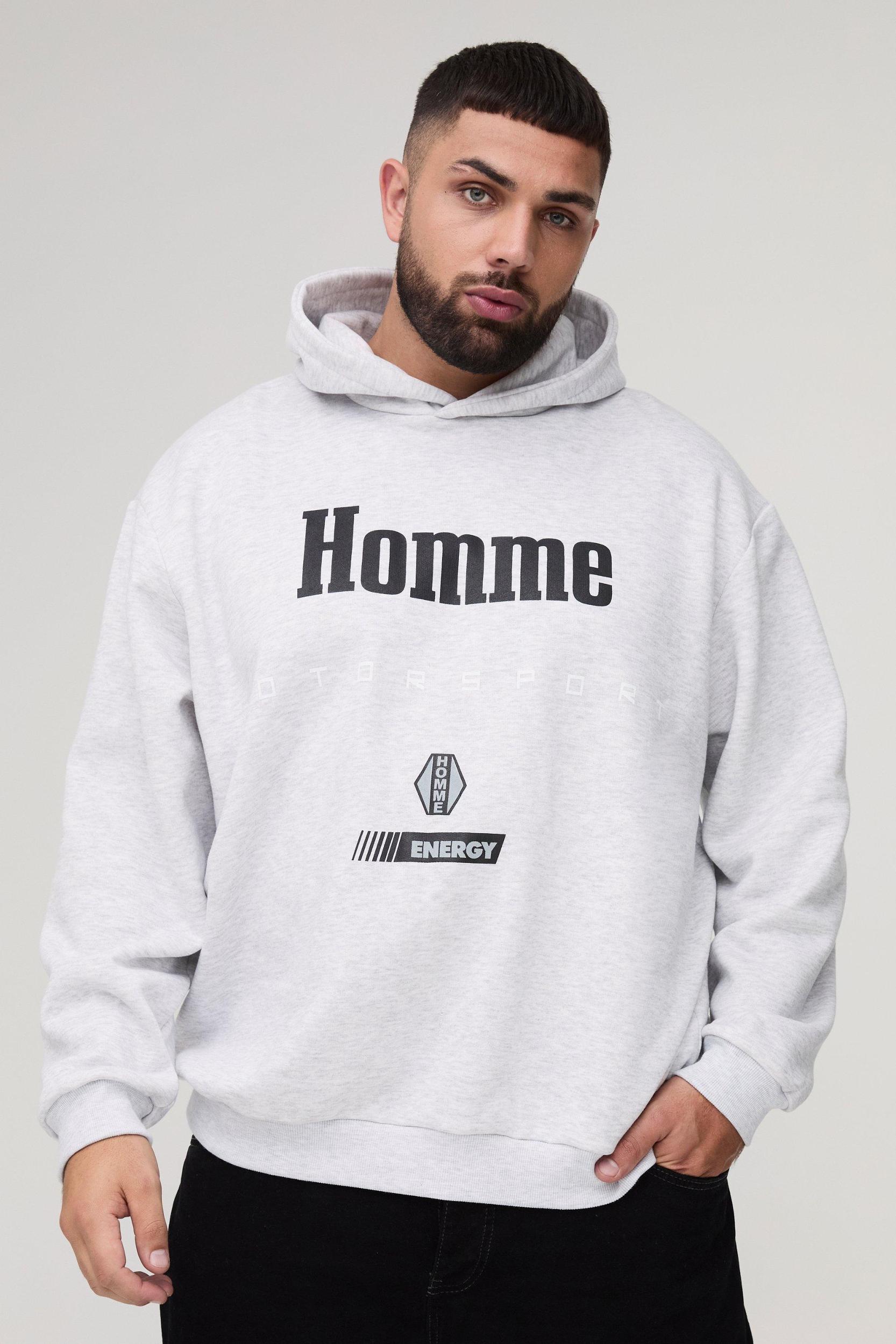 Plus Motorsport Oversized Hoodie | boohooMAN USA Product Image
