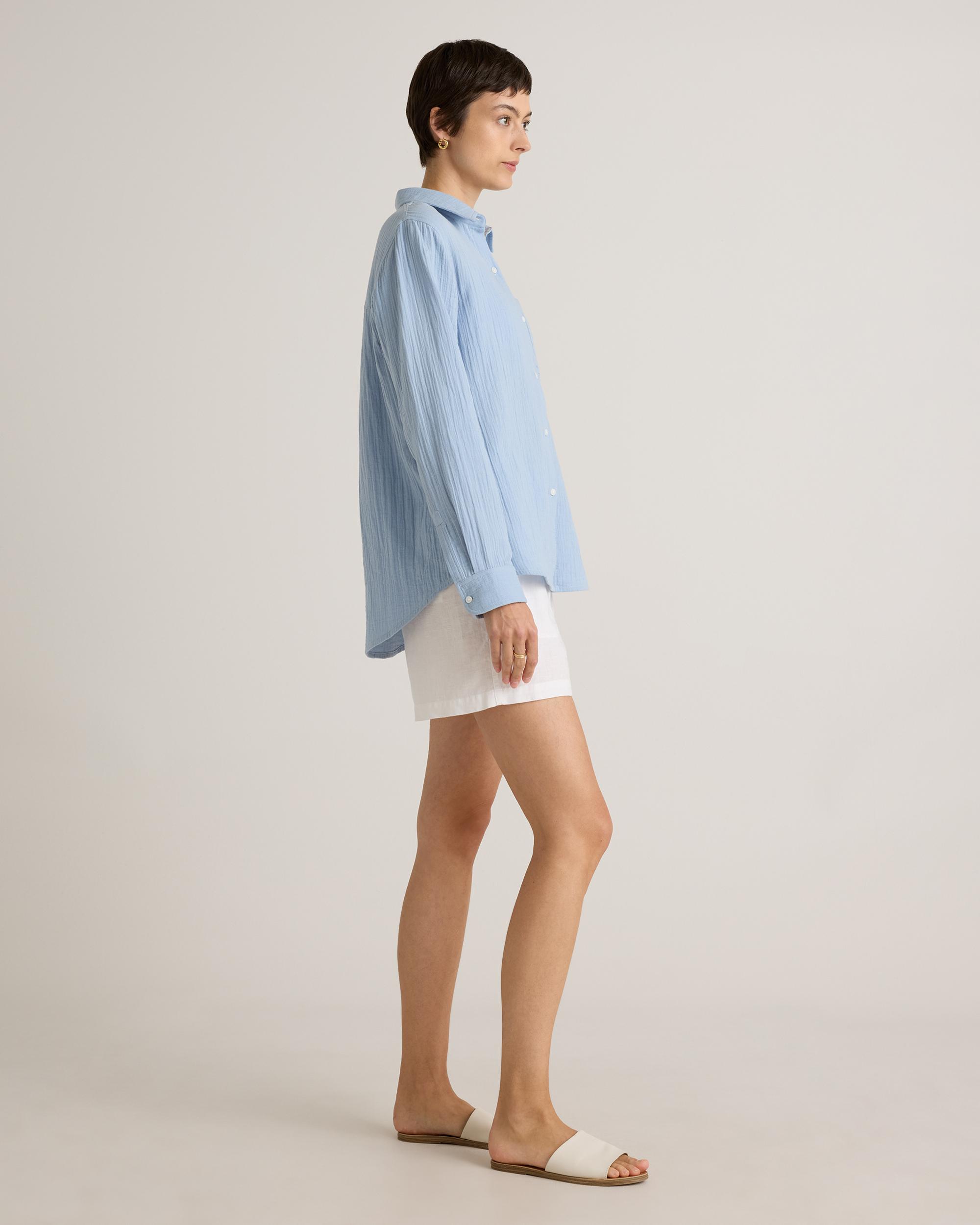 Quince | Women's Gauze Long Sleeve Shirt Organic Cotton Product Image