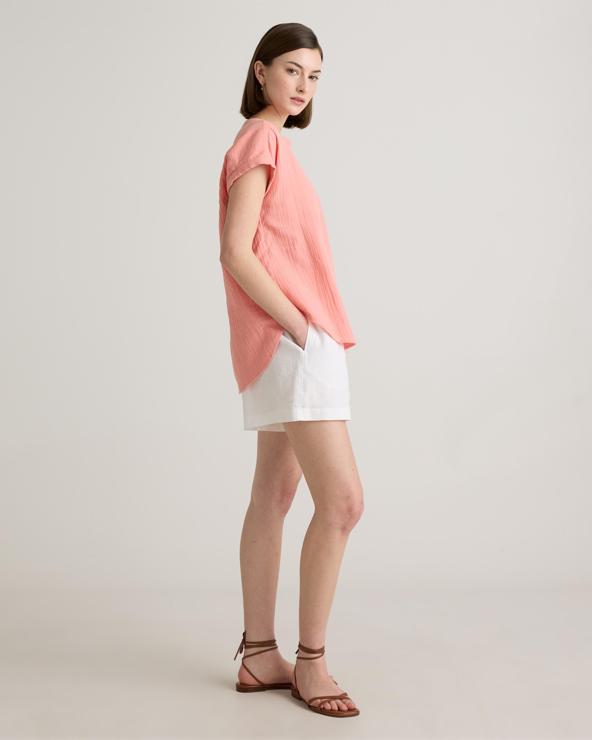 Quince | Women's Gauze Roll Sleeve Shirt Size XL, Organic Cotton Product Image