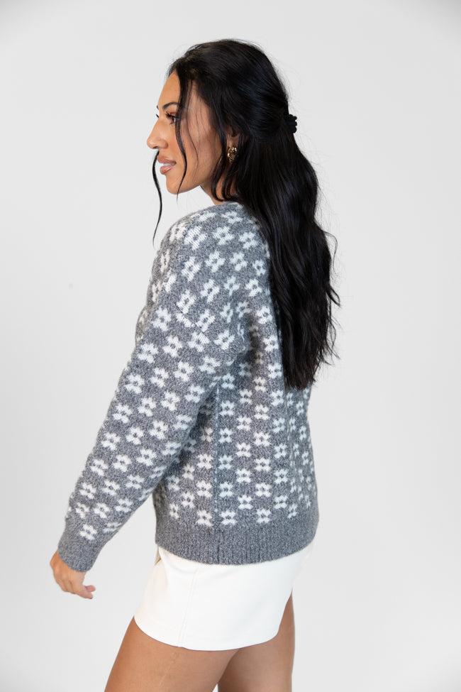 Gonna Go Far Grey Flower Print Sweater FINAL SALE Product Image