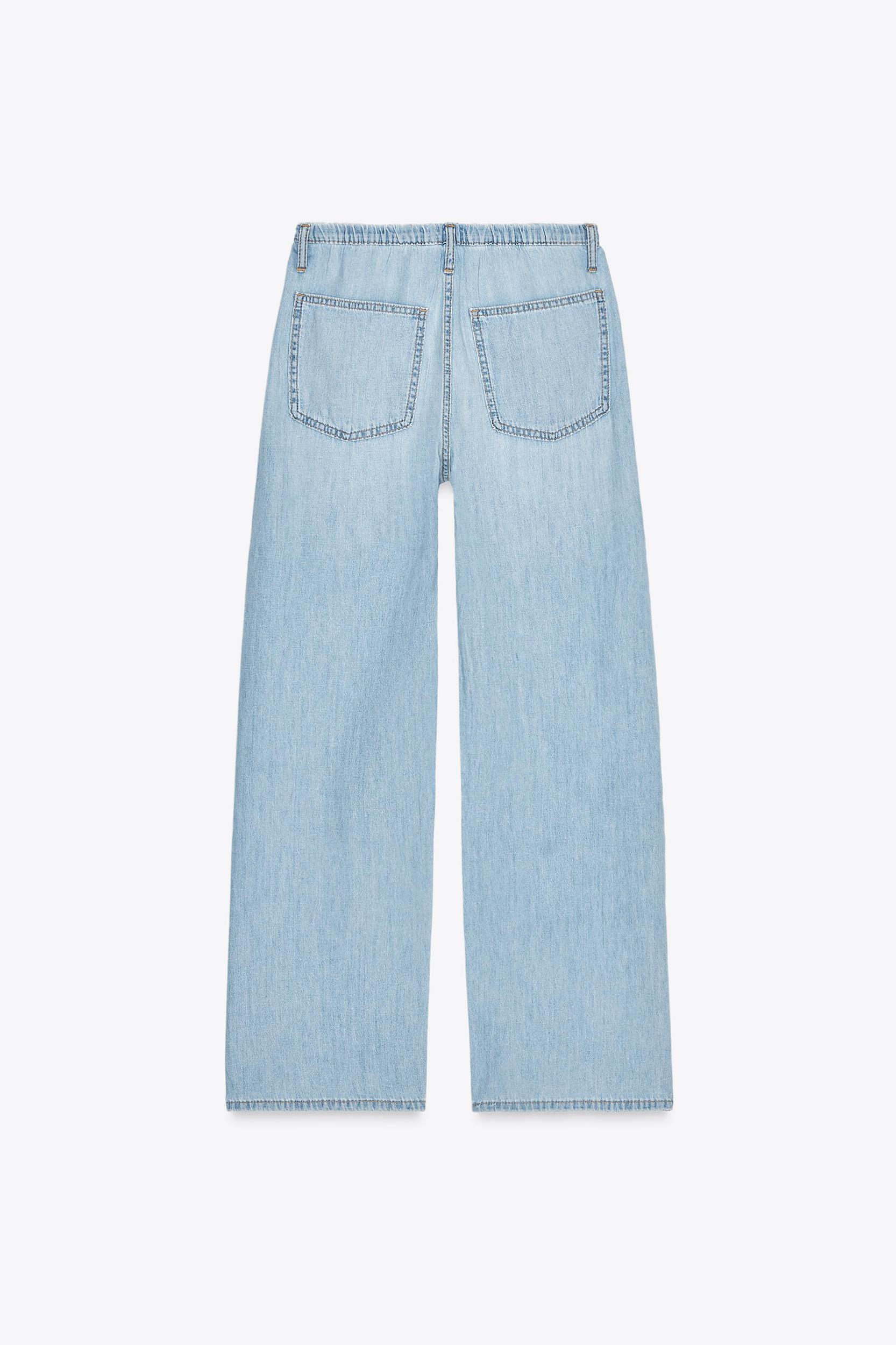 FLOWY DRAWSTRING DENIM PANTS Product Image