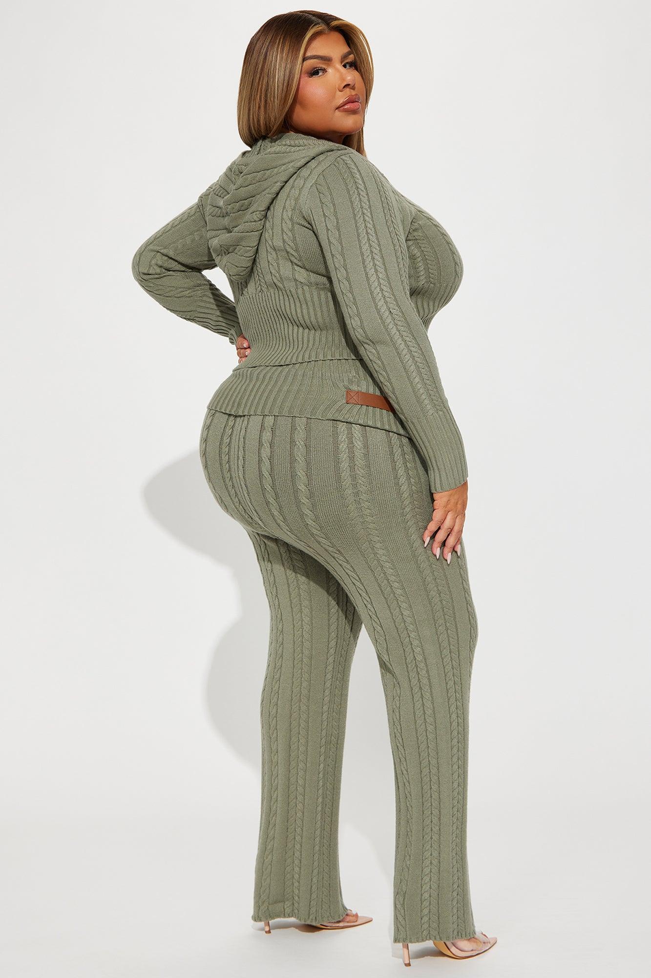 Weekend Flirt Sweater Pant Set - Olive Female Product Image