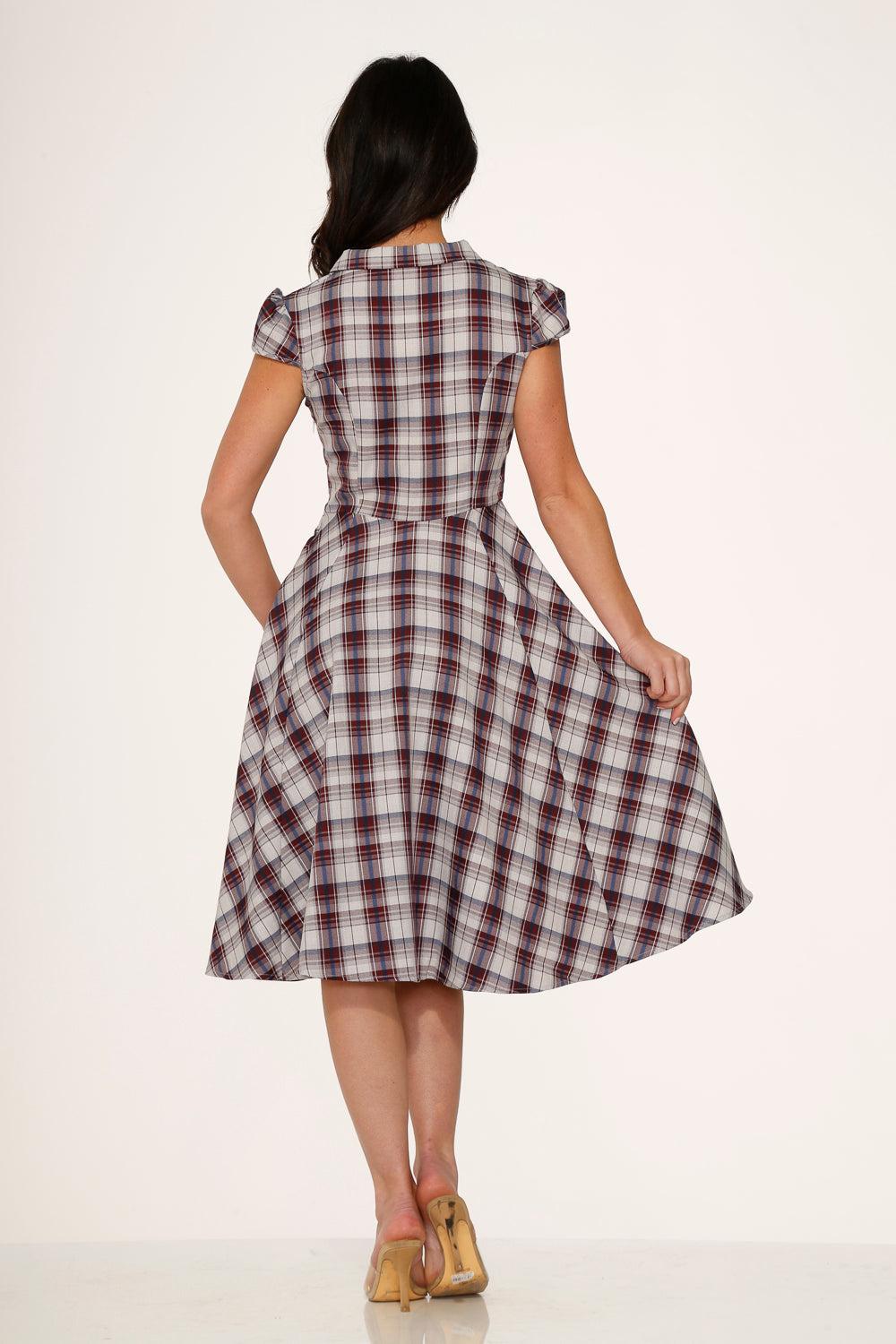 Brown Plaid Swing Dress Product Image