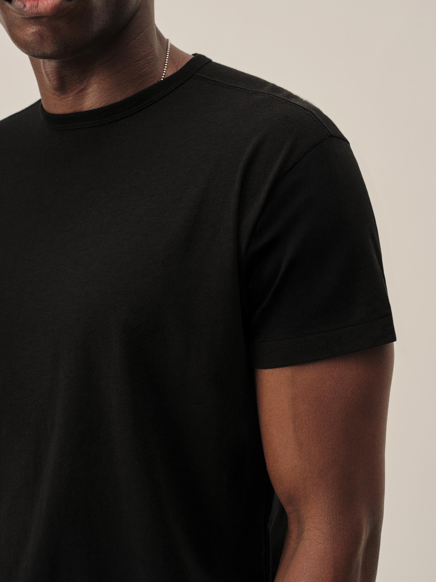 Black Japanese Cool Cashmere Knit Tee Product Image