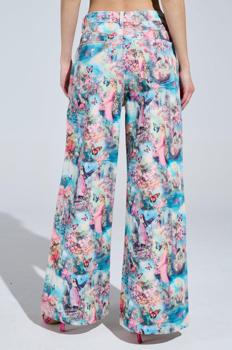 AKIRA Female Fantasy Printed Denim Pants | mall Product Image