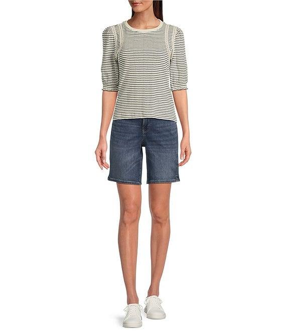 NYDJ Ella Straight Side Slit Denim Shorts Product Image