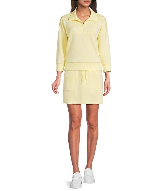 Kinesis Quarter-Zip Mock Neck 3/4 Sleeve Coordinating Pullover Product Image