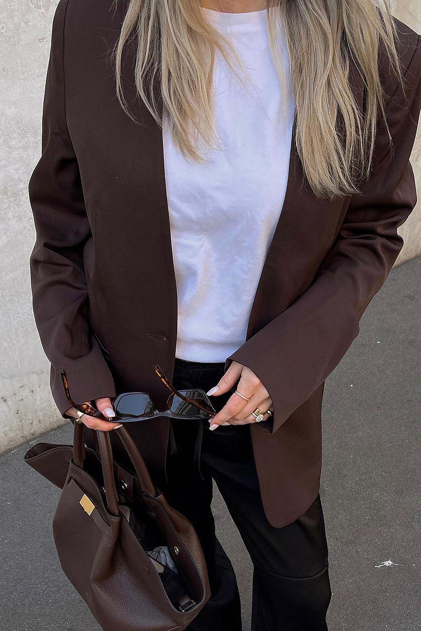 Straight Oversized No Lapel Blazer Product Image