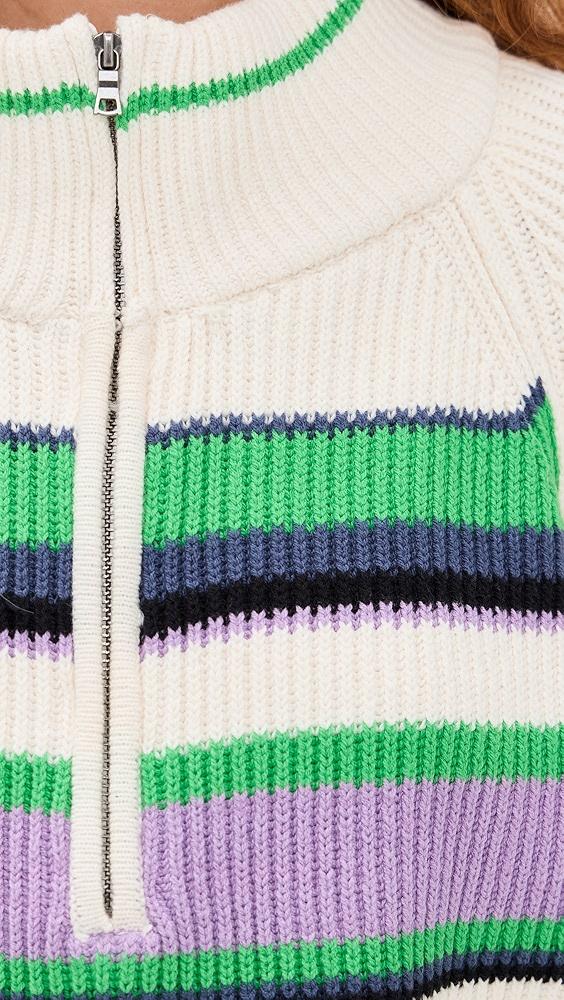 Free People Striped Greta Half Zip | Shopbop Product Image