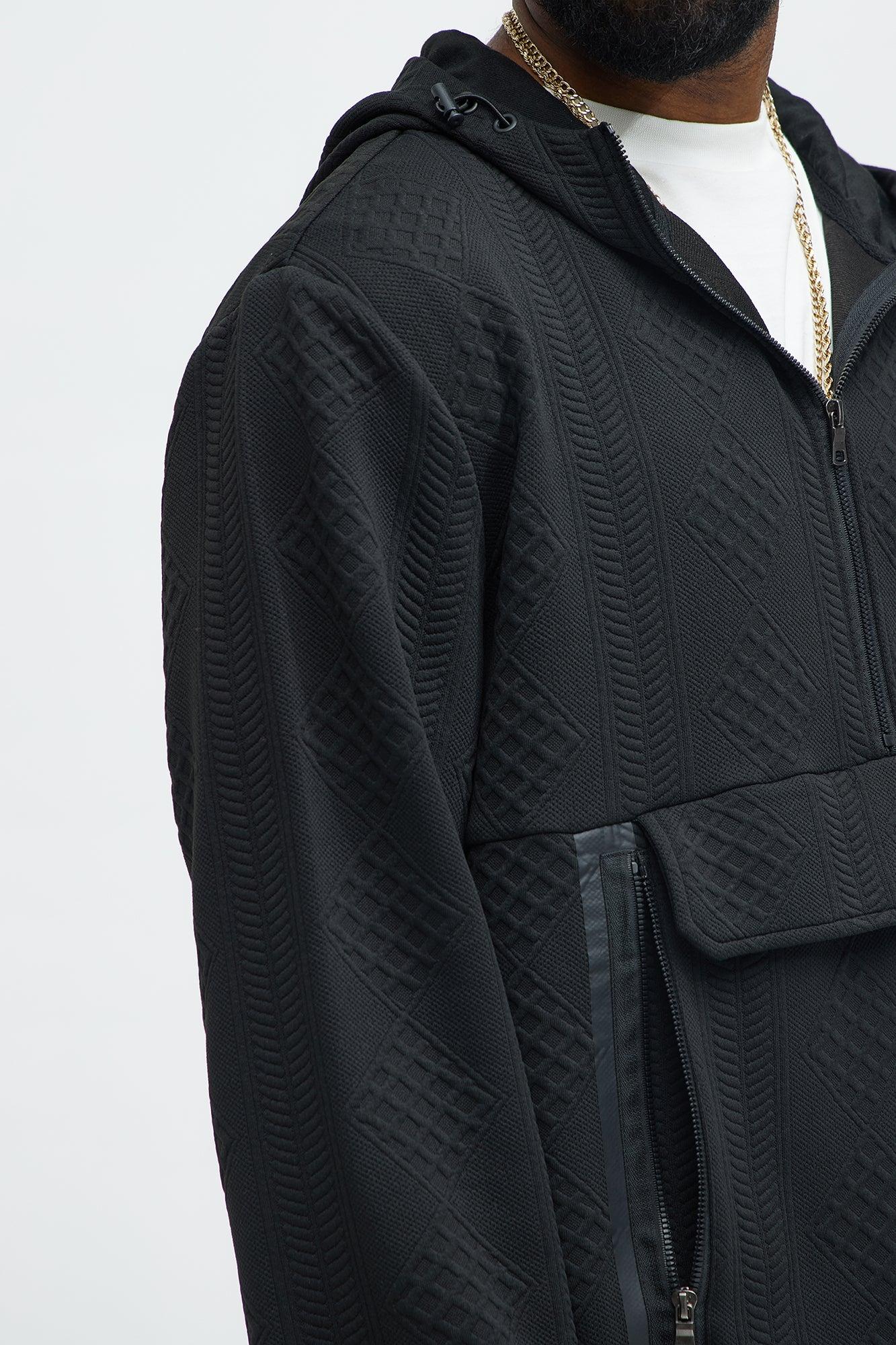 Practical Quarter Zip Hoodie - Black Product Image