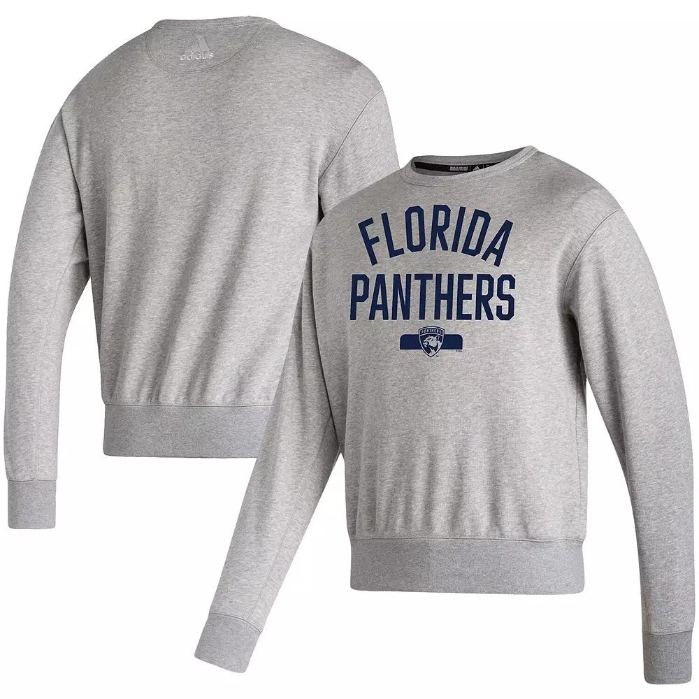 Men's adidas Heathered Gray Florida Panthers Vintage Pullover Sweatshirt, Size: Medium, Pnt Grey Product Image