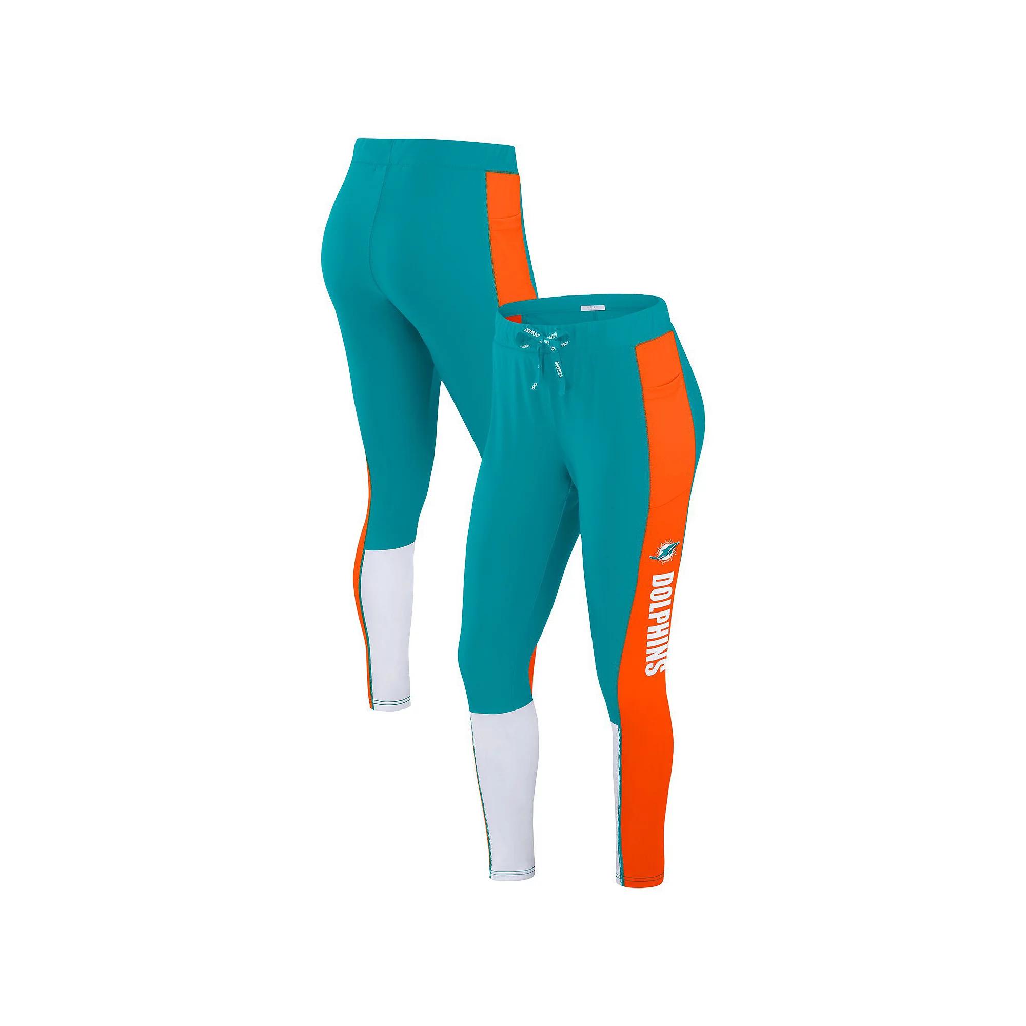 Women's WEAR by Erin Andrews Teal/Orange Miami Dolphins Color-Block Leggings,  Product Image