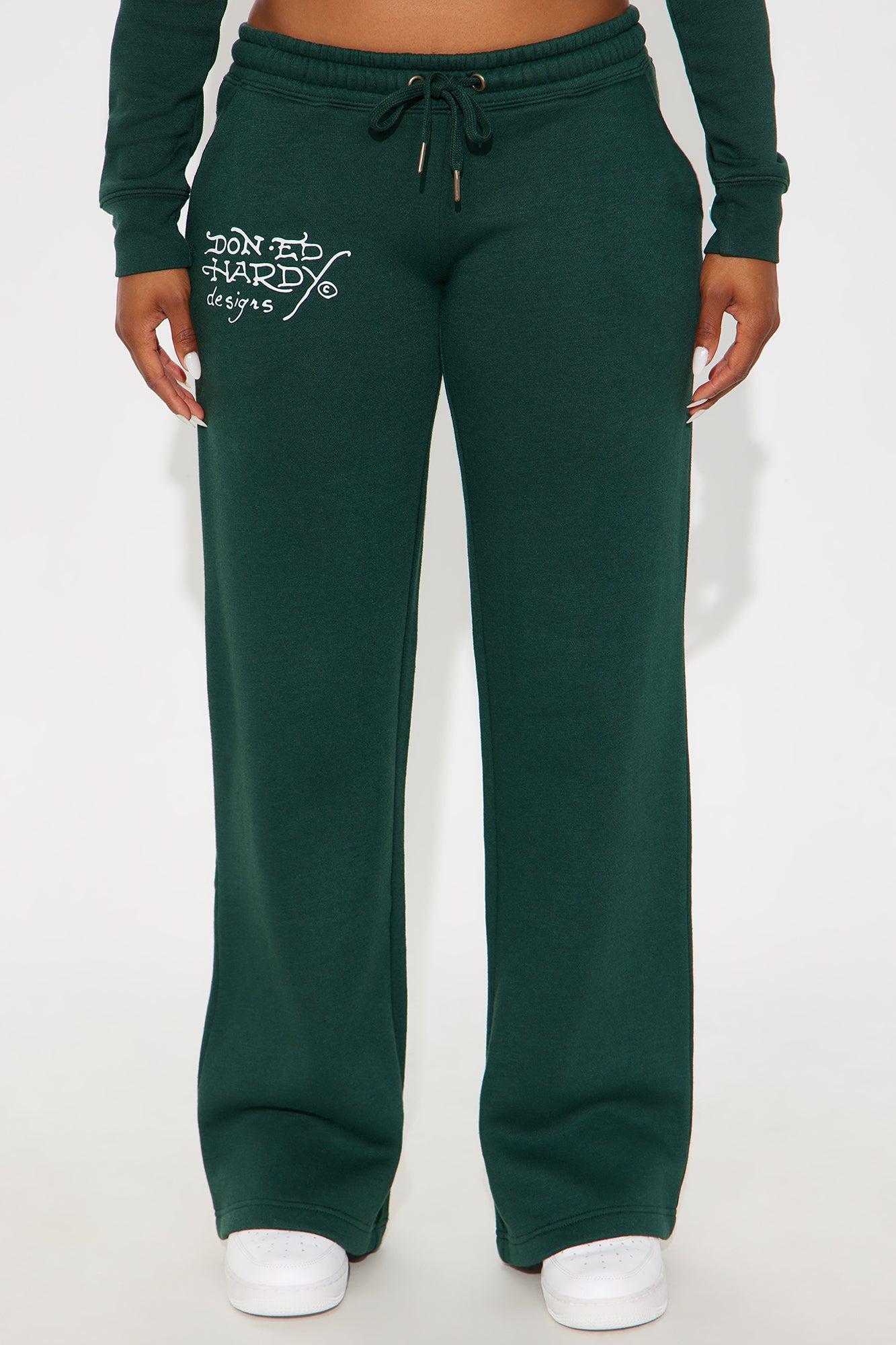 Ed Hardy Twin Flame Wide Leg Pant - Hunter Female Product Image