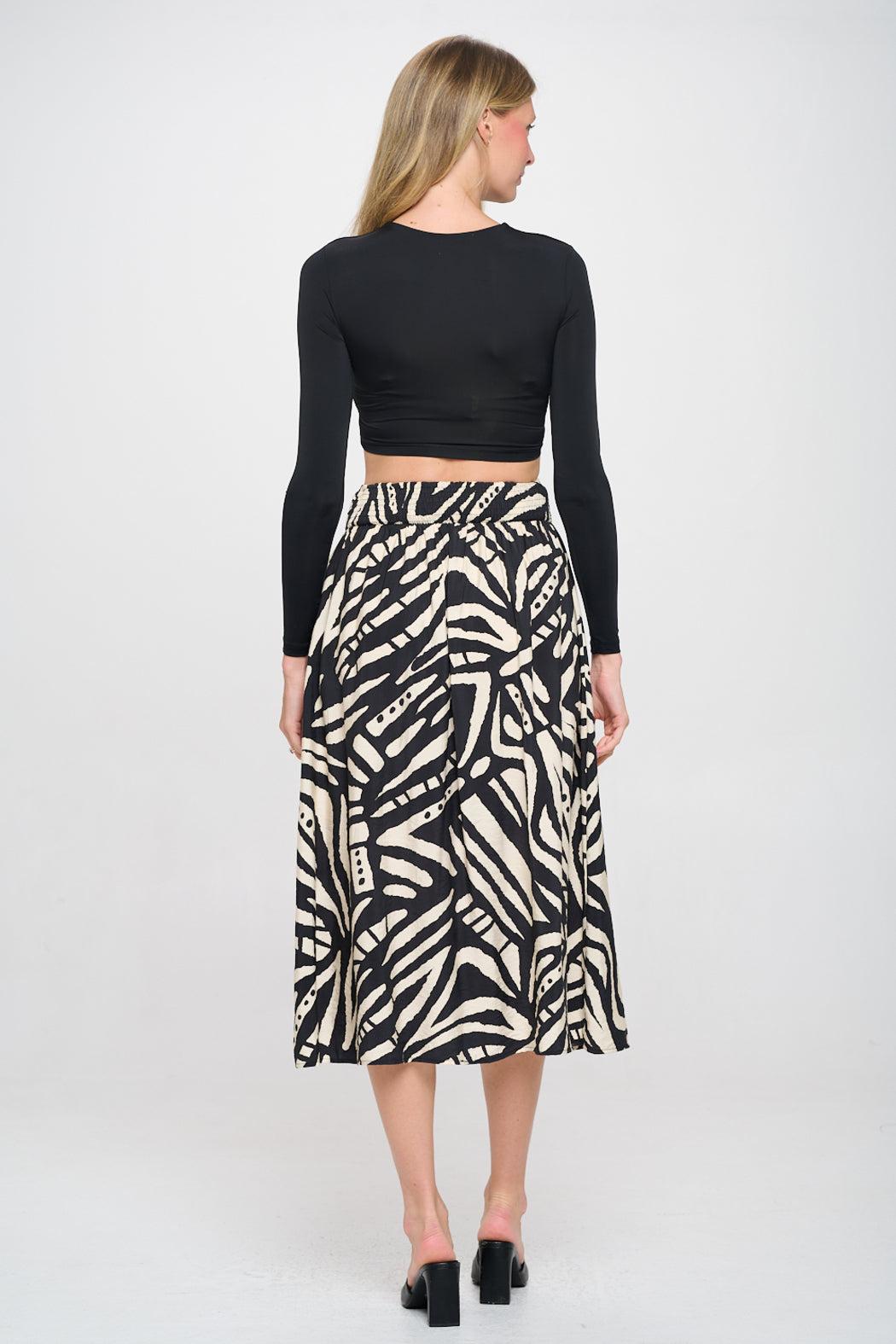 Tribal Black Tan Selena Skirt Product Image