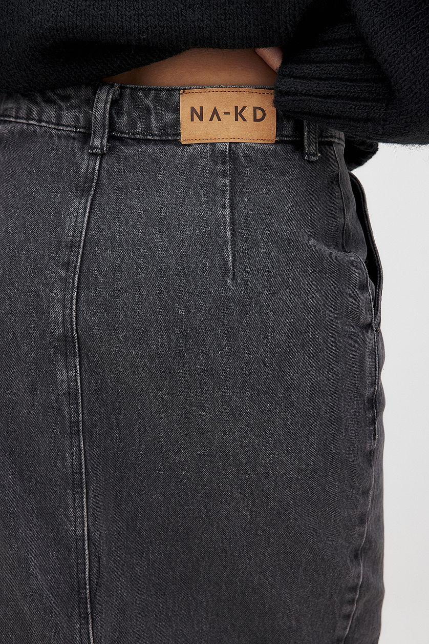 Slit Detailed Maxi Denim Skirt Product Image